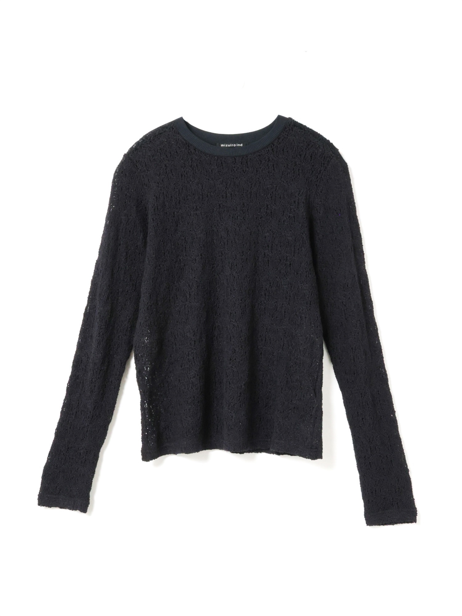 lace crew neck T shirt | 1-210080(navy 77-Free)