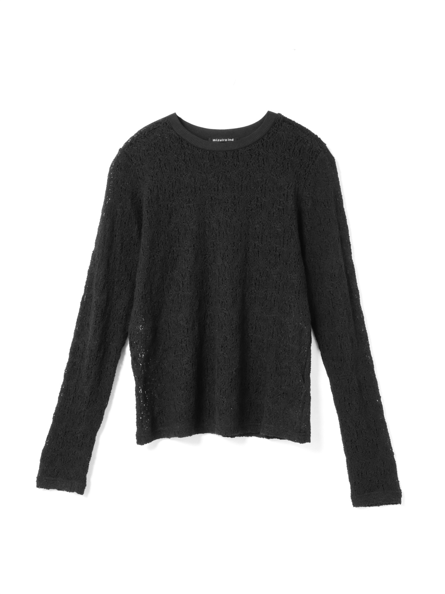 lace crew neck T shirt | 1-210080(black 99-Free)