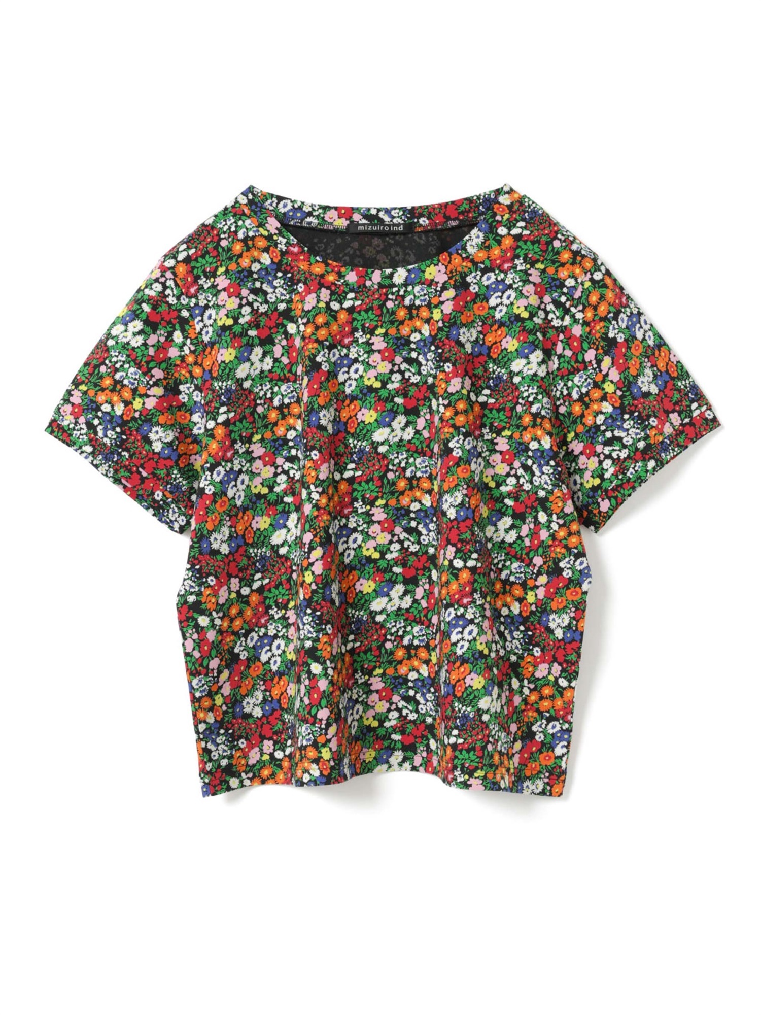 flower print T shirt | 1-210083(black 99-Free)