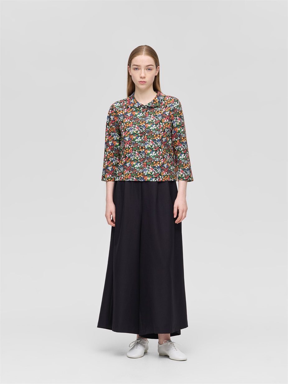 flower print round collar C/D | 1-210084