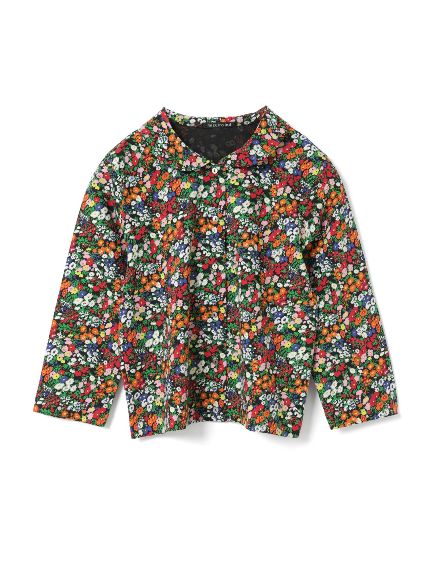 flower print round collar C/D | 1-210084(black 99-Free)