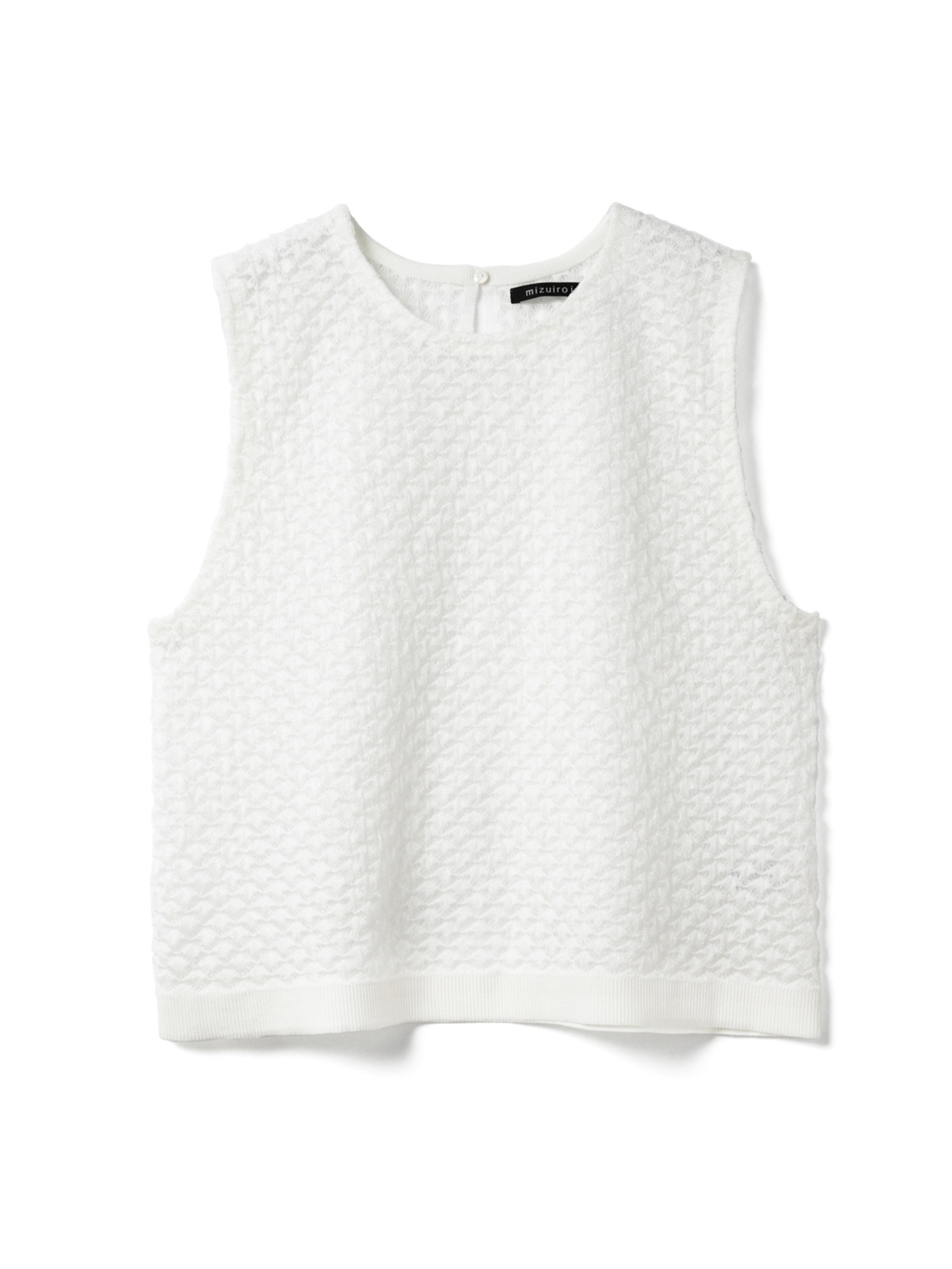 patterned sheer vest | 1-220057(off white 11-Free)