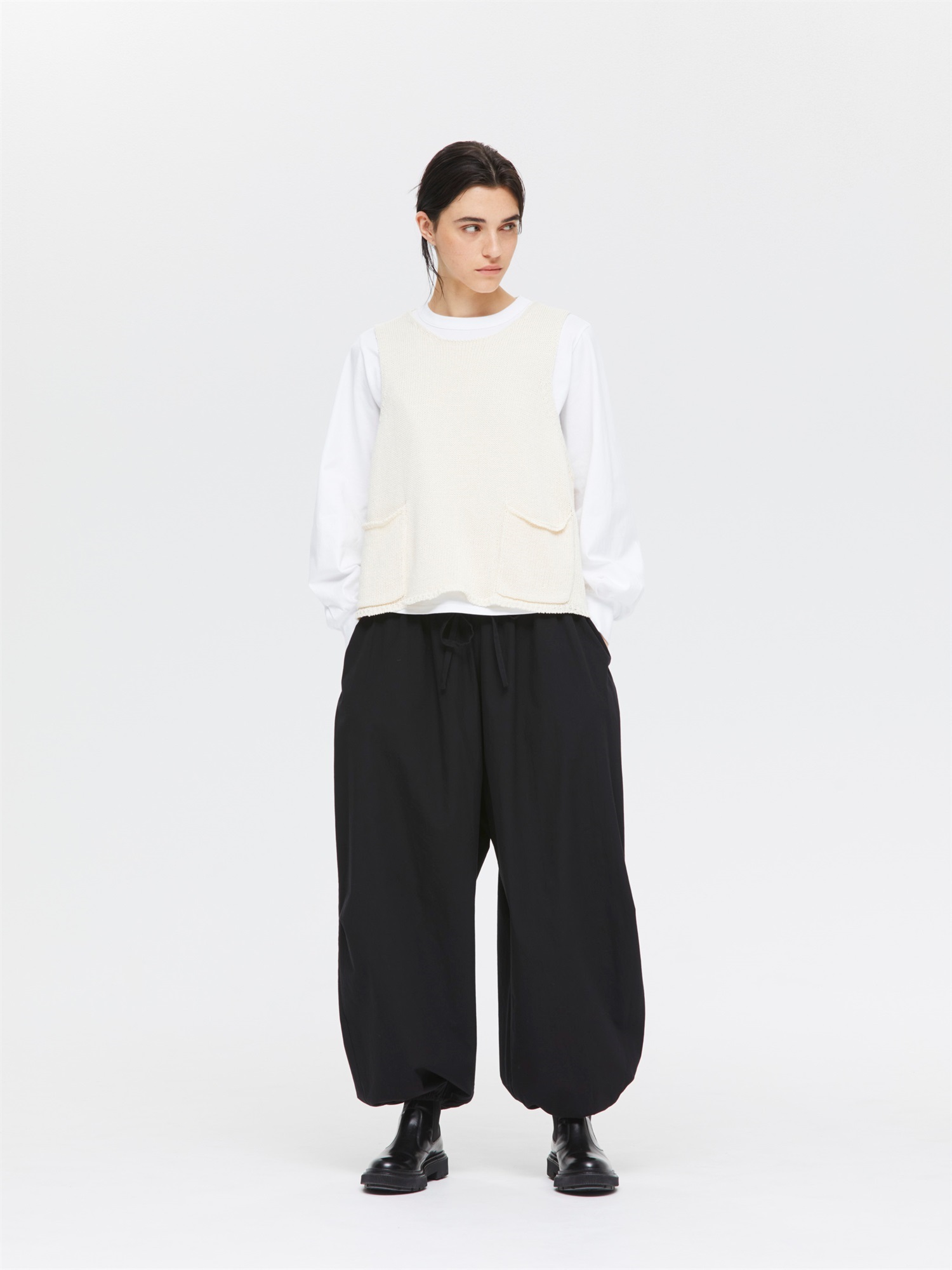 tape yarn short vest