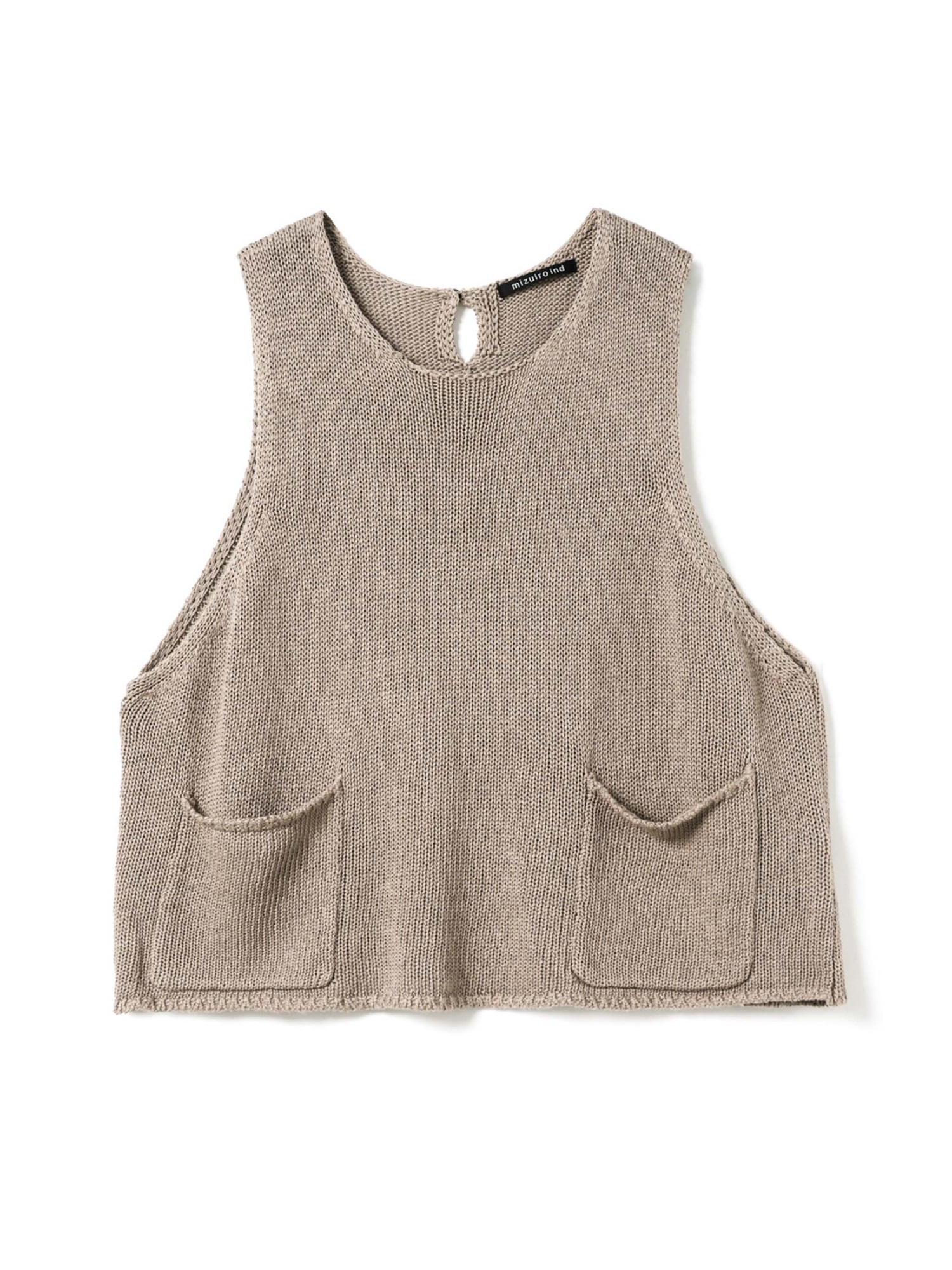 tape yarn short vest(beige 20-Free)