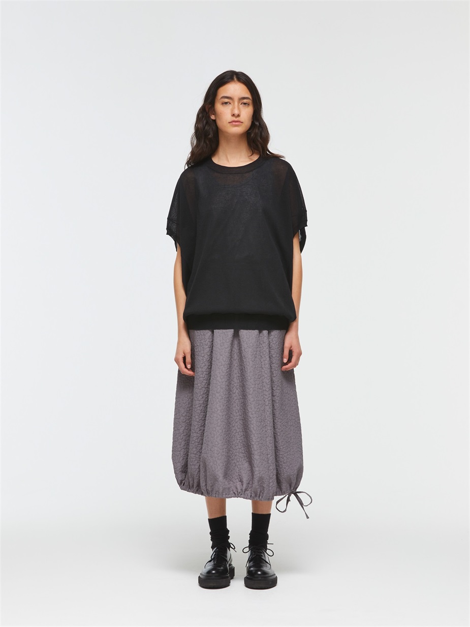 wide cocoon sheer vest | 1-220063