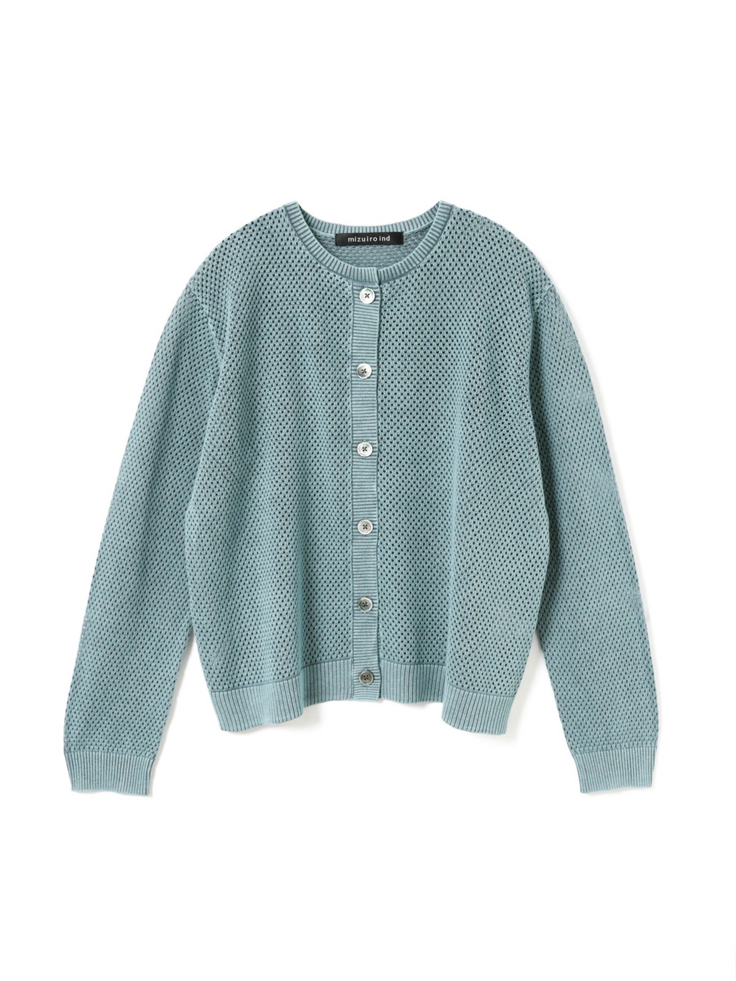 stone wash mesh crew neck C/D | 1-220068(l.blue 30-Free)