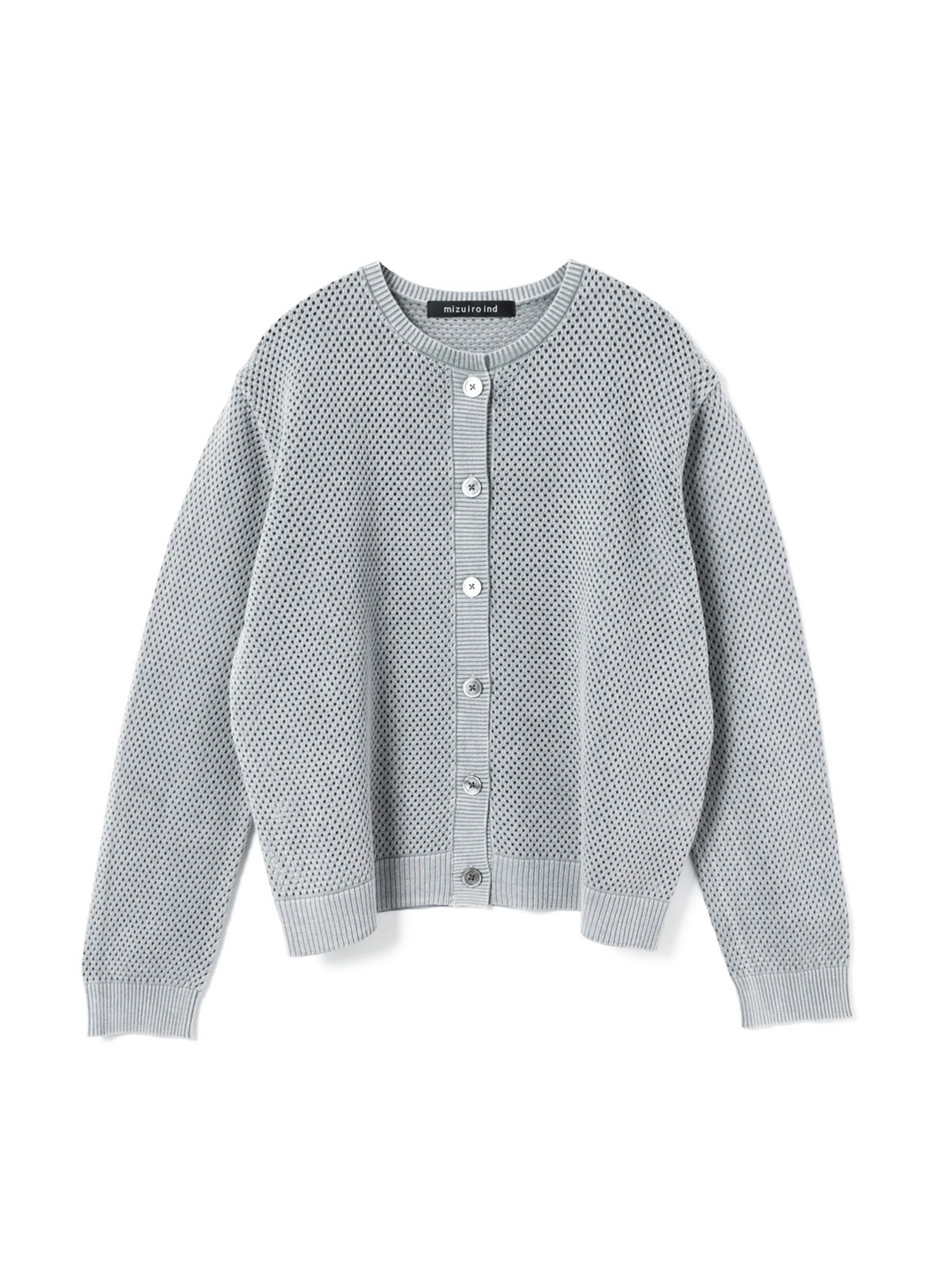 stone wash mesh crew neck C/D | 1-220068(gray 91-Free)