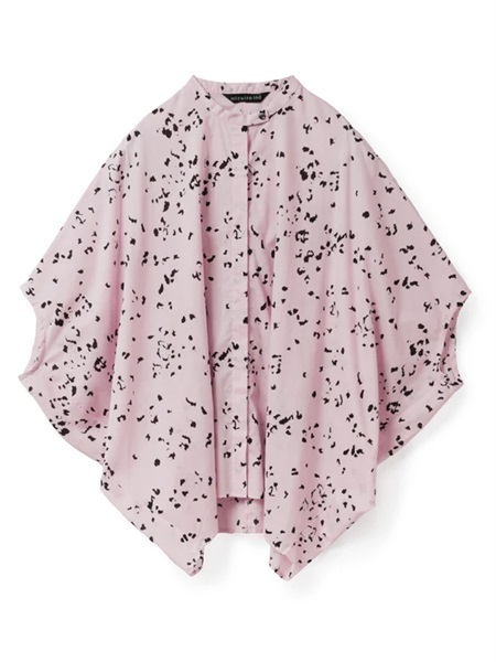 print stand collar cocoon shirt | 1-230133(pink 41-Free)