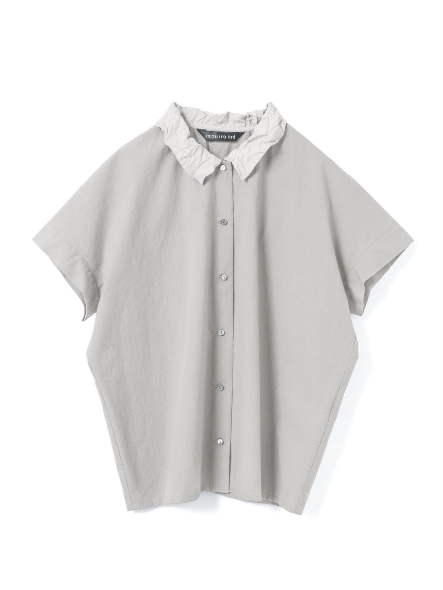 washer collar wide shirt | 1-230155(gray 91A-Free)