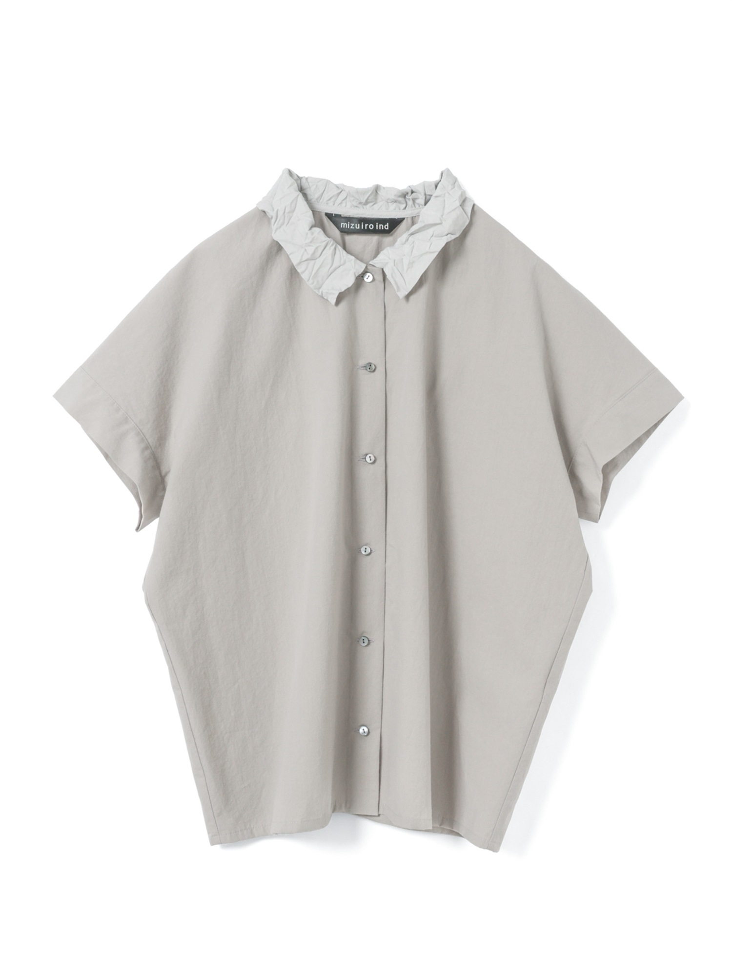 washer collar wide shirt | 1-230155(gray 91-Free)
