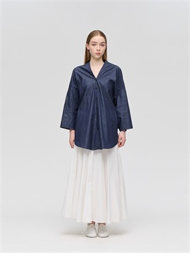 V neck denim shirt | 1-230156