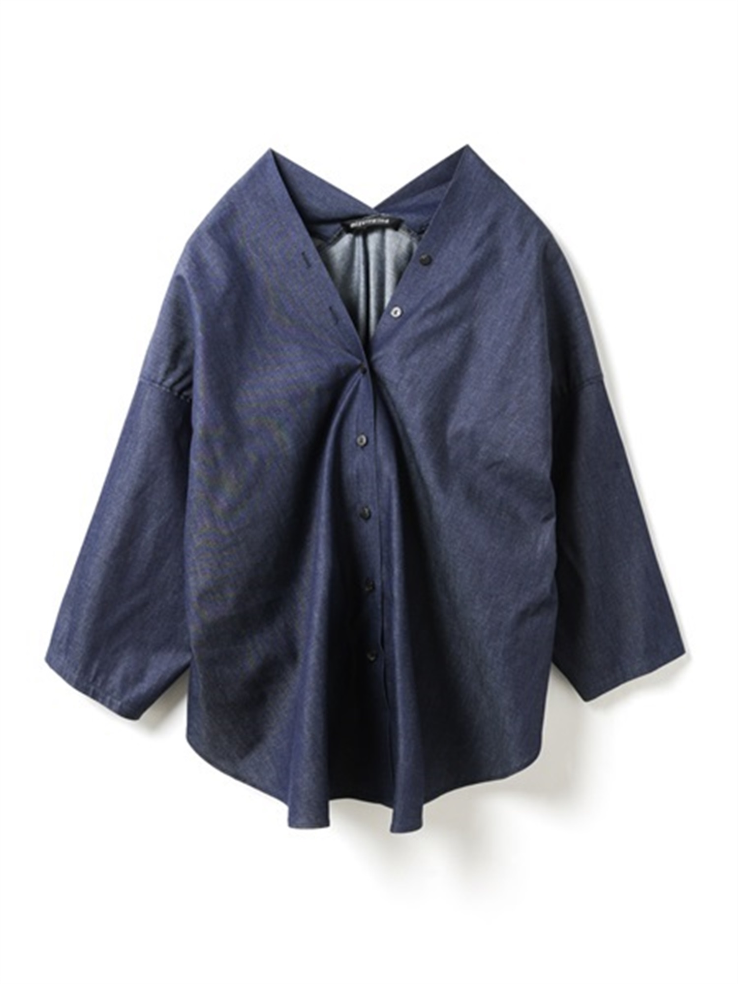 V neck denim shirt | 1-230156(indigo 96-Free)