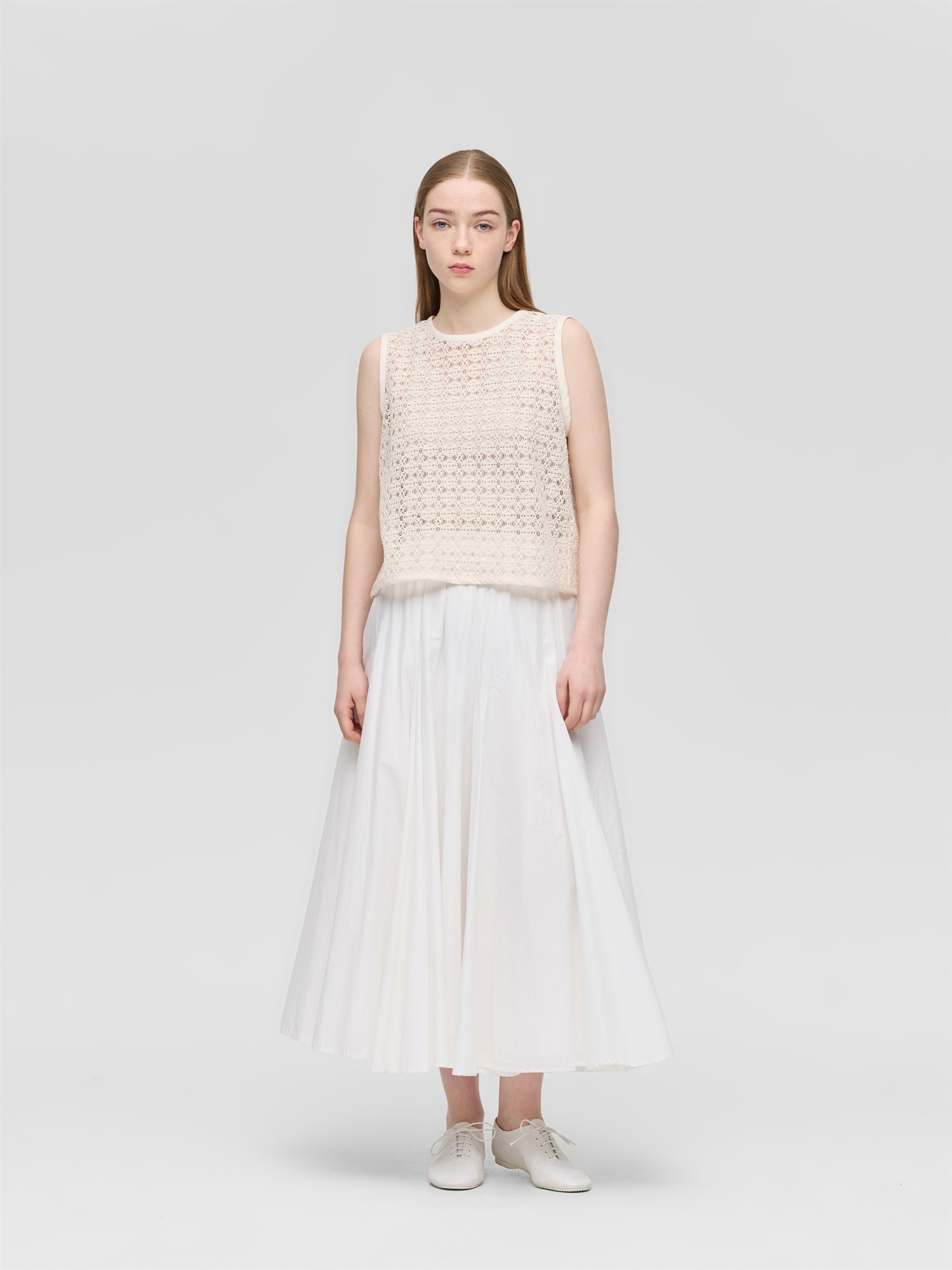 lace crew neck vest | 1-230159