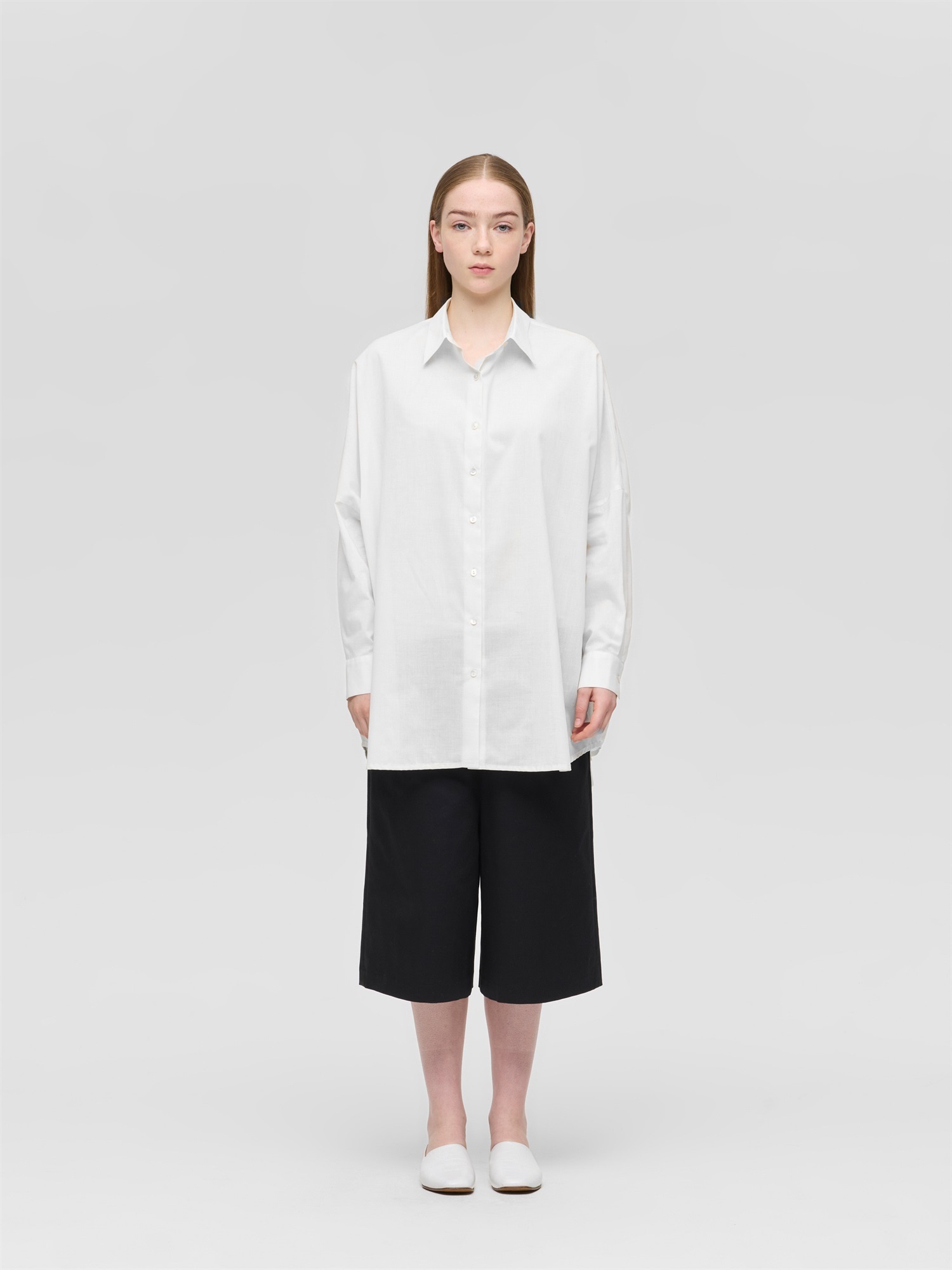 T/C sheer wide shirt | 1-230162