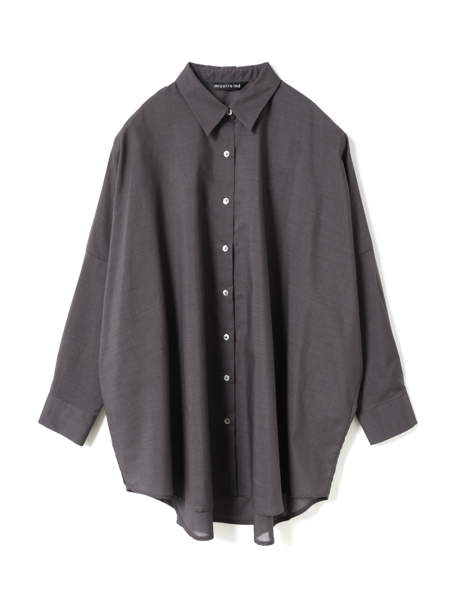 T/C sheer wide shirt | 1-230162(c.gray 92-Free)