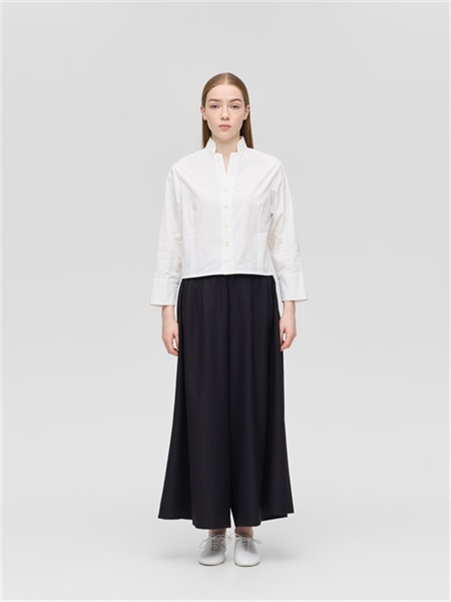 stand collar short shirt | 1-230165