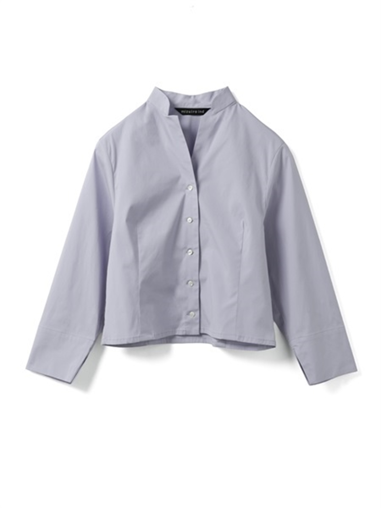 stand collar short shirt | 1-230165(l.blue 30-Free)