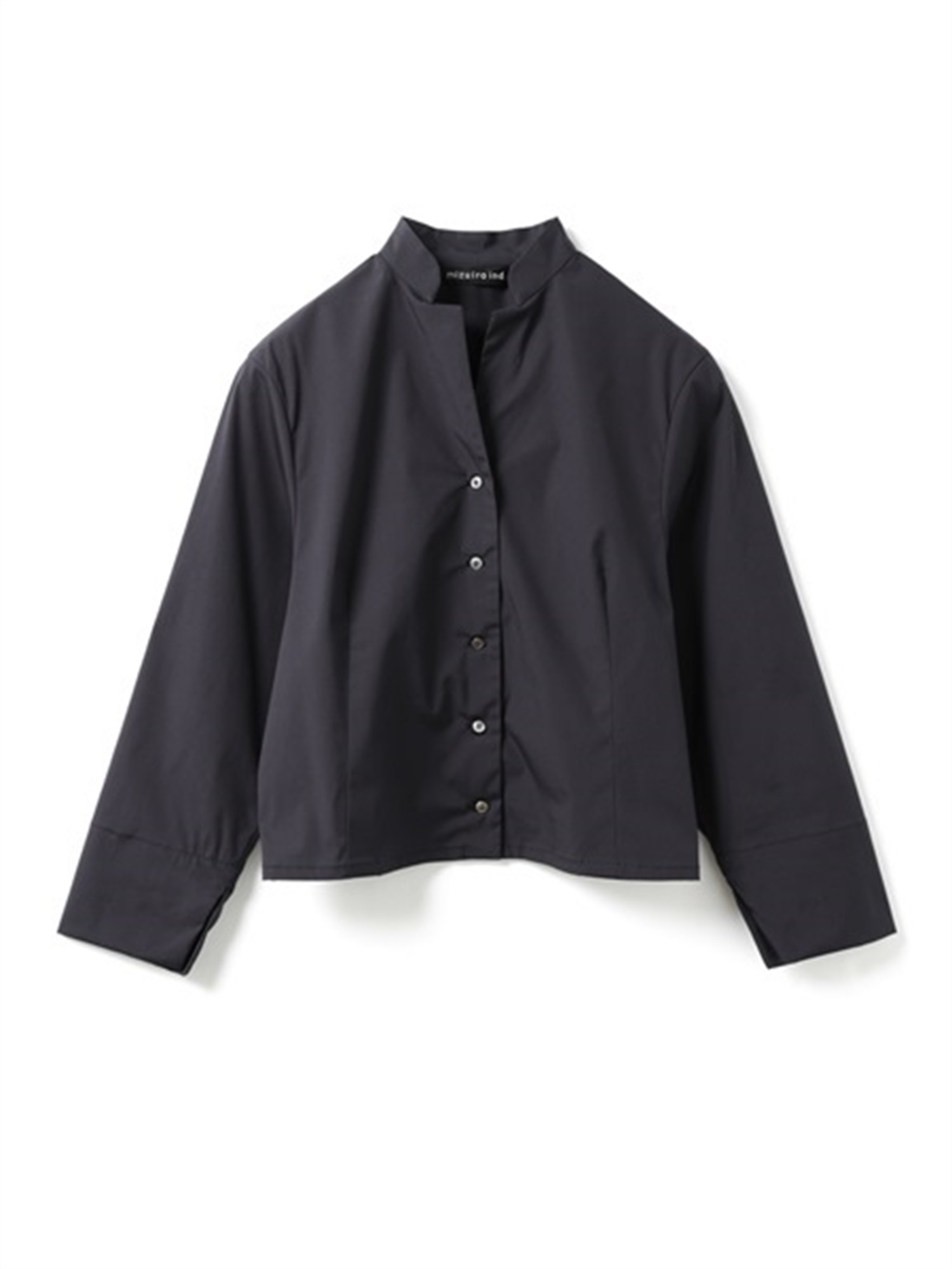stand collar short shirt | 1-230165(navy 77-Free)