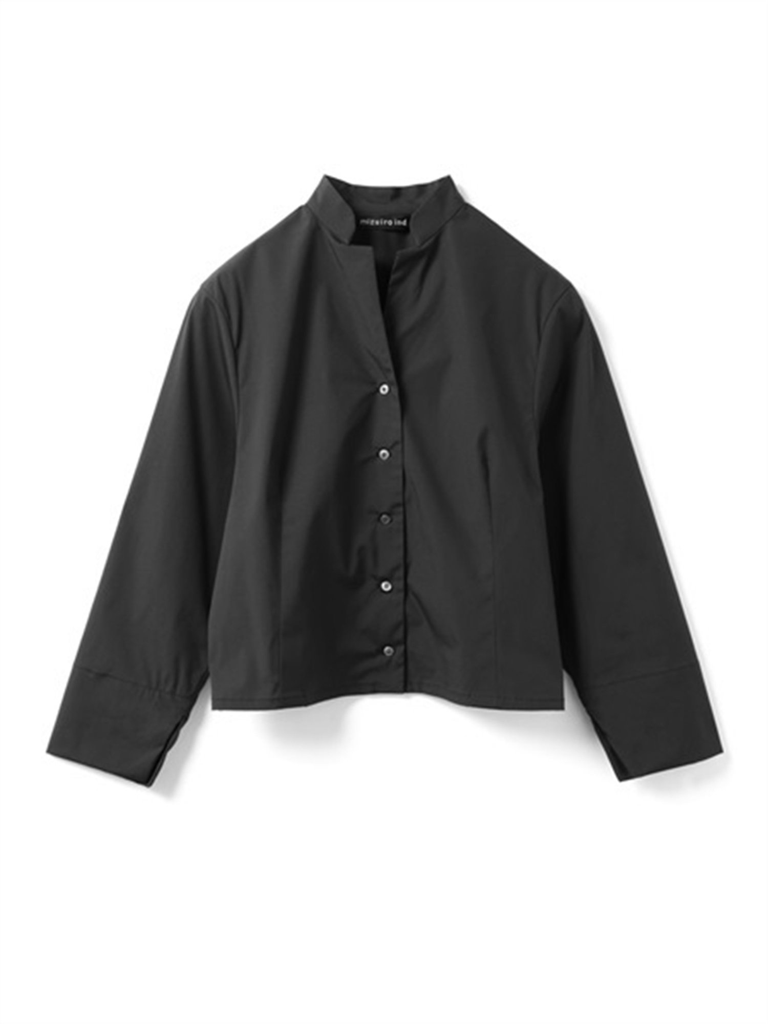 stand collar short shirt | 1-230165(black 99-Free)
