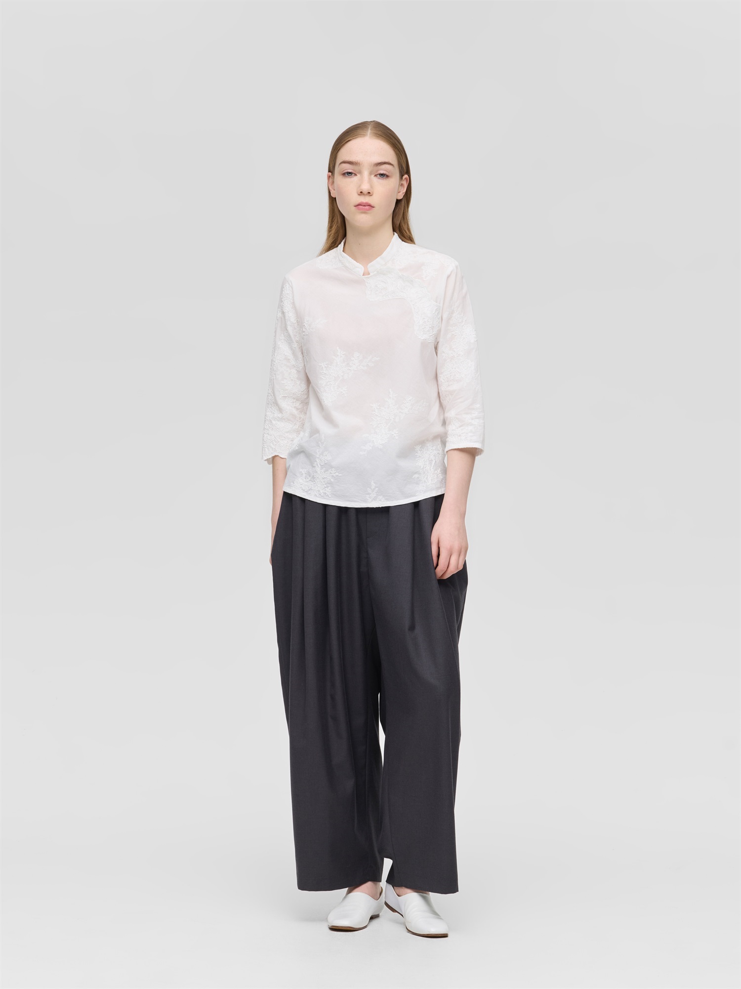 lace chinoiserie shirt | 1-230168
