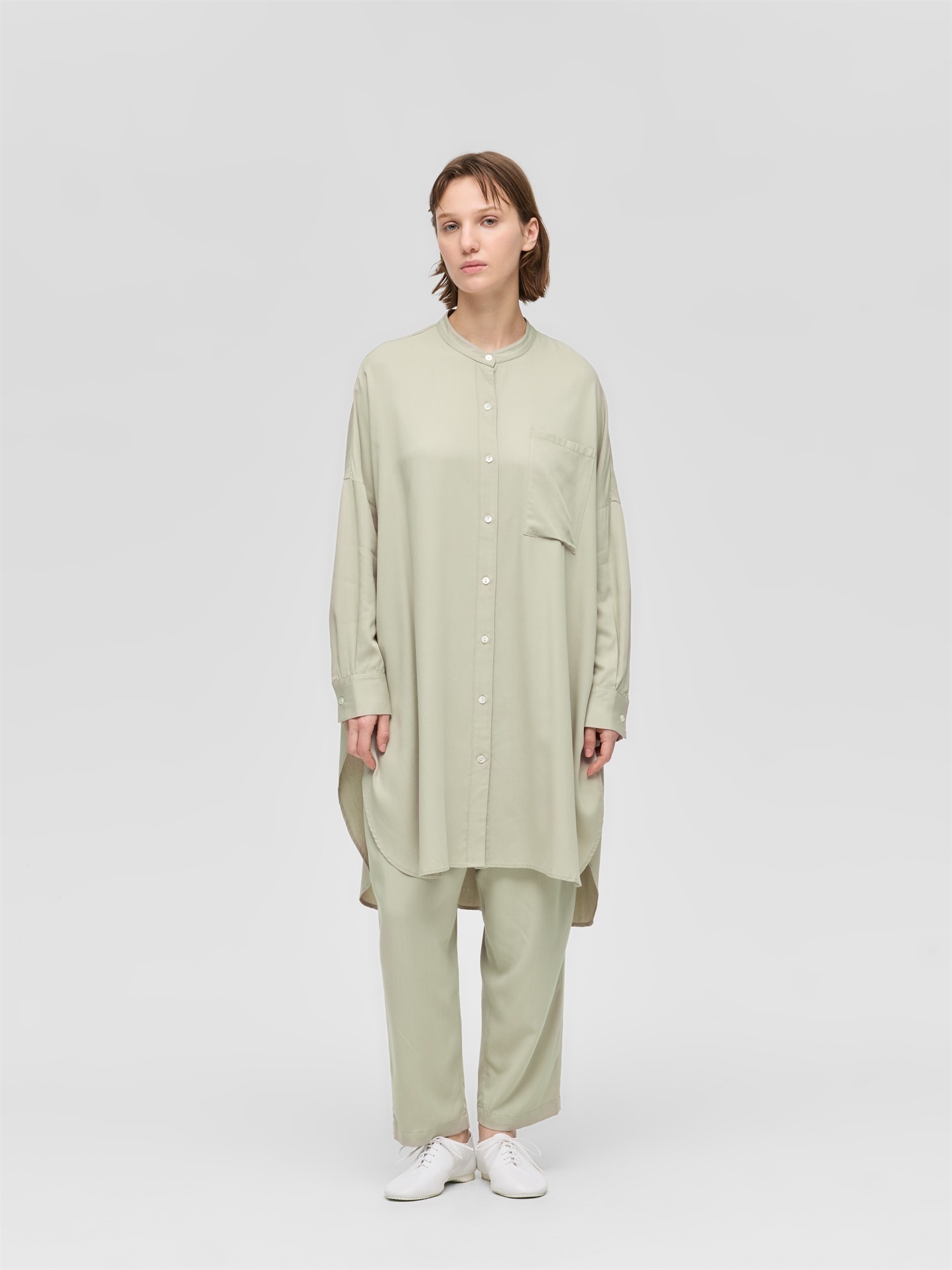 T/R band collar long shirt | 1-230169Y