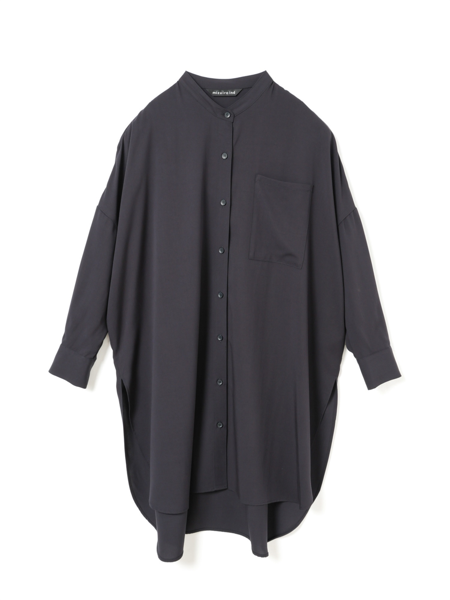 T/R band collar long shirt | 1-230169Y(navy 77-Free)