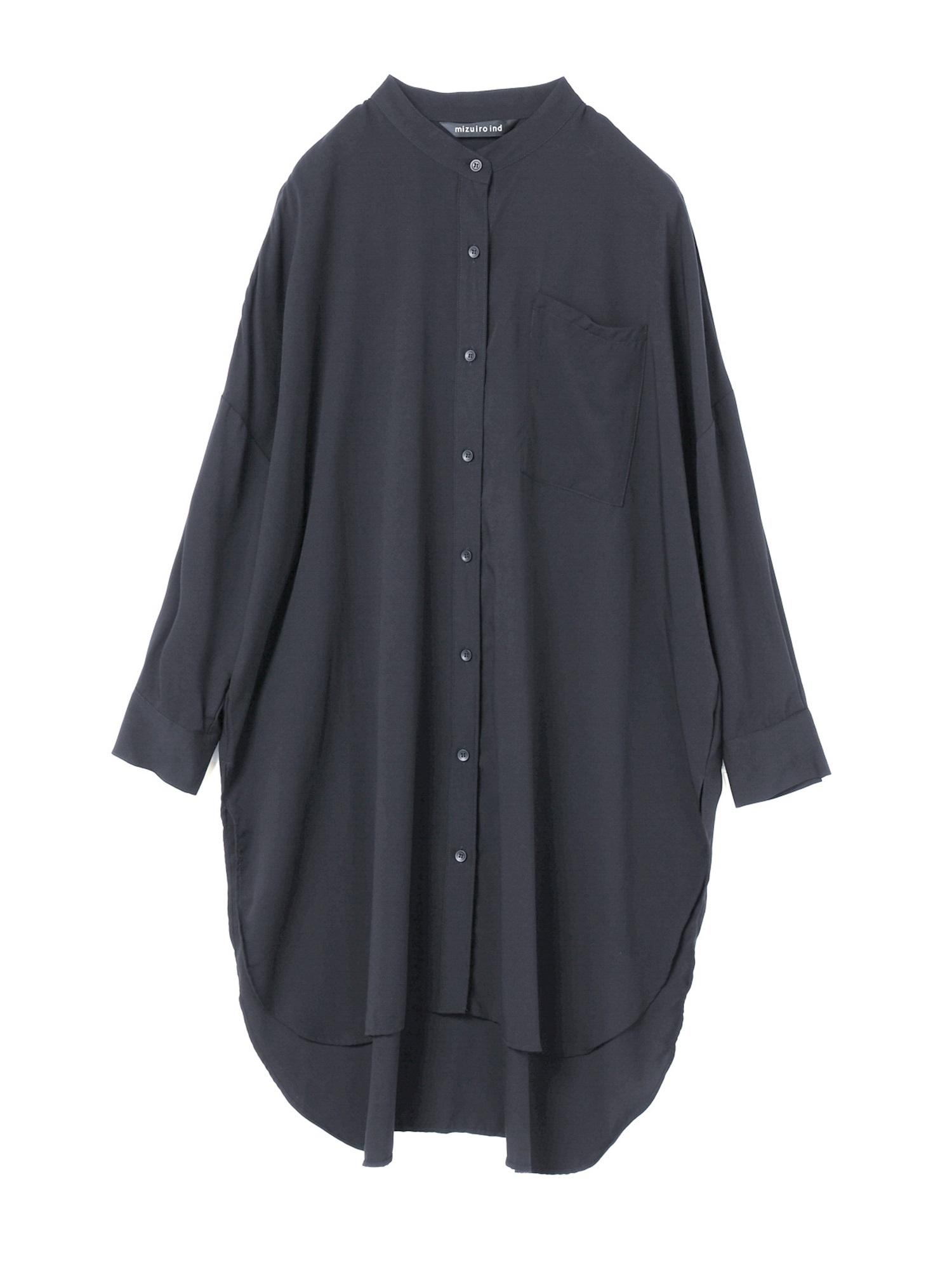 T/R band collar long shirt | 1-230169(navy 77-Free)