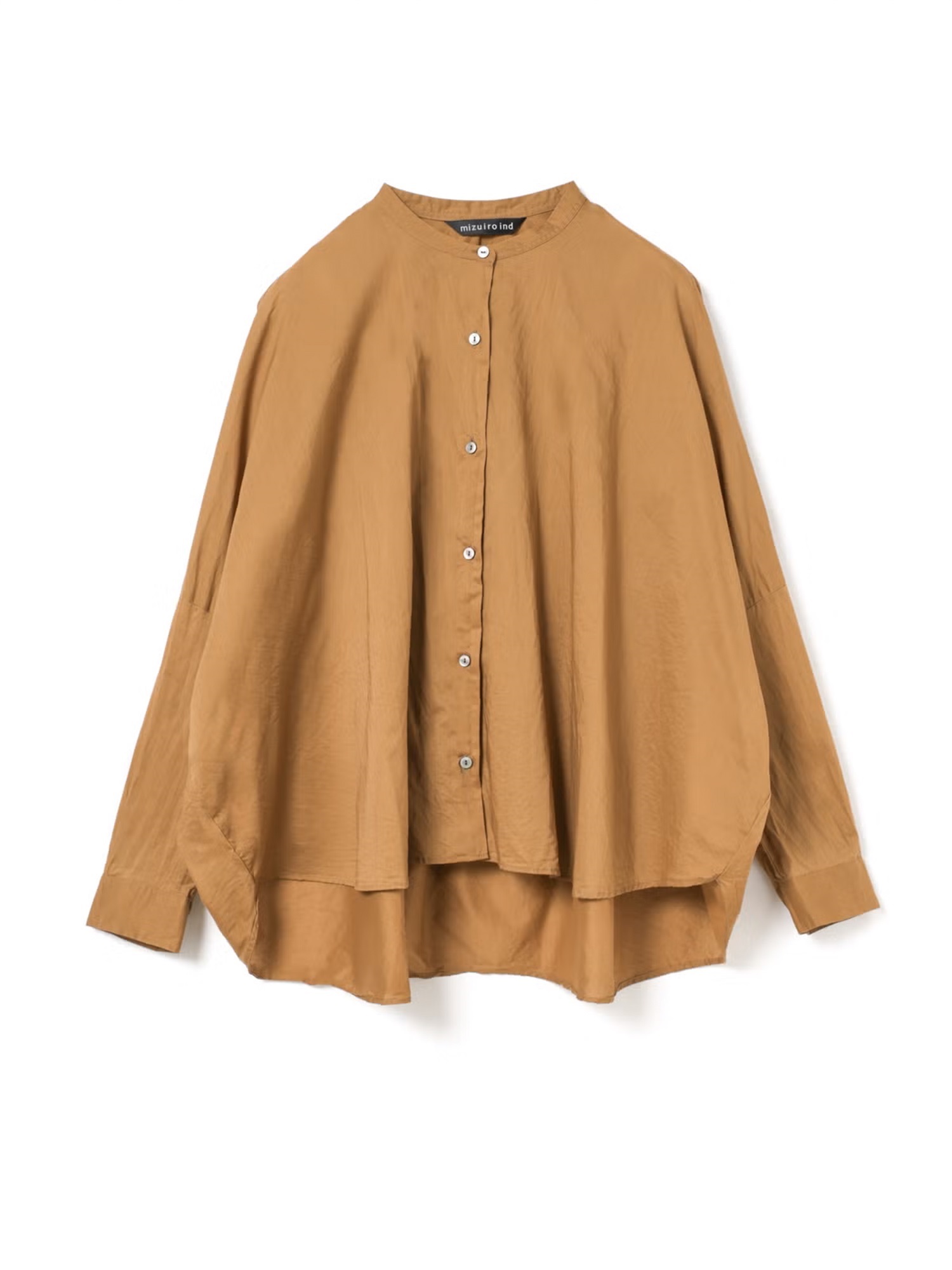 back gather wide shirt | 1-238975(d.orange 46-Free)