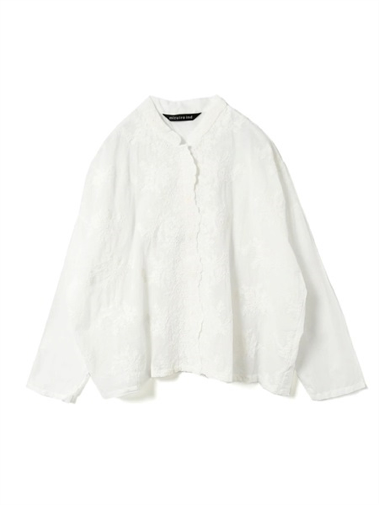 lace stand collar wide shirt | 1-239005(off white 11-Free)