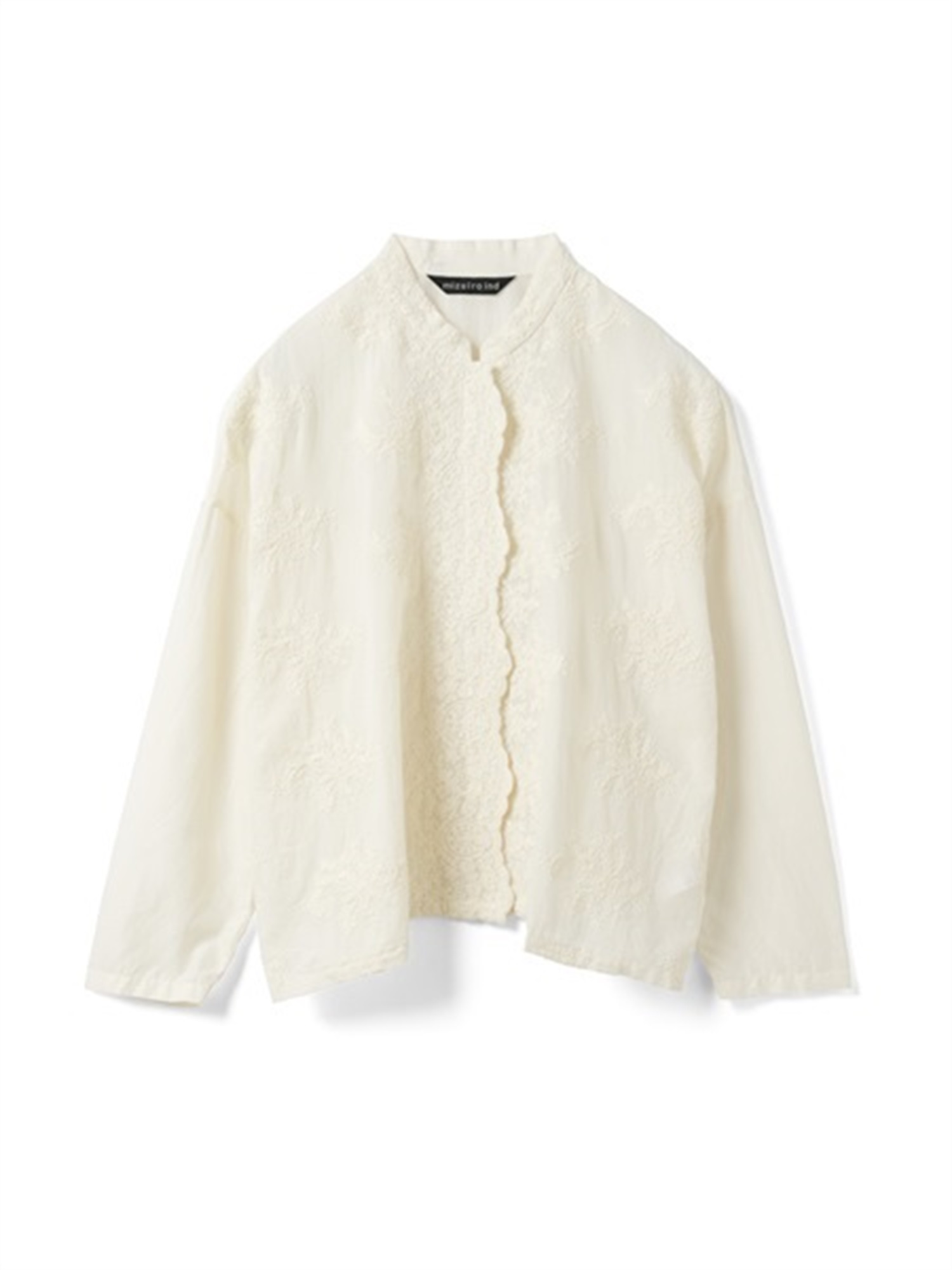 lace stand collar wide shirt | 1-239005(ivory 12-Free)