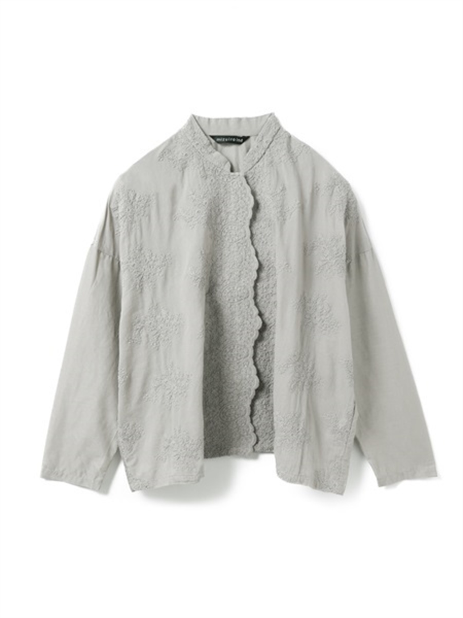 lace stand collar wide shirt | 1-239005(greige 20-Free)