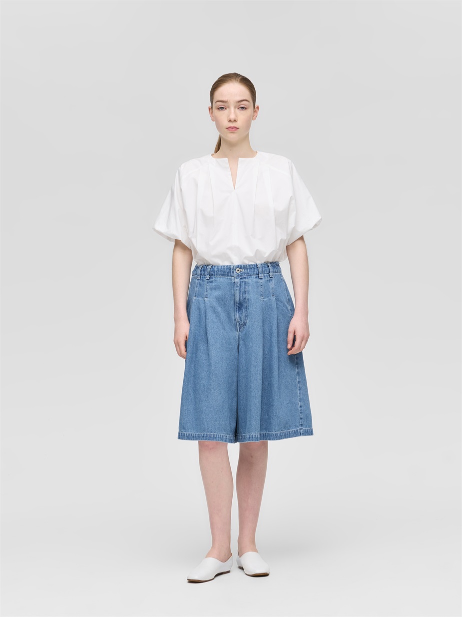 high waist wide half PT | 1-260096BL