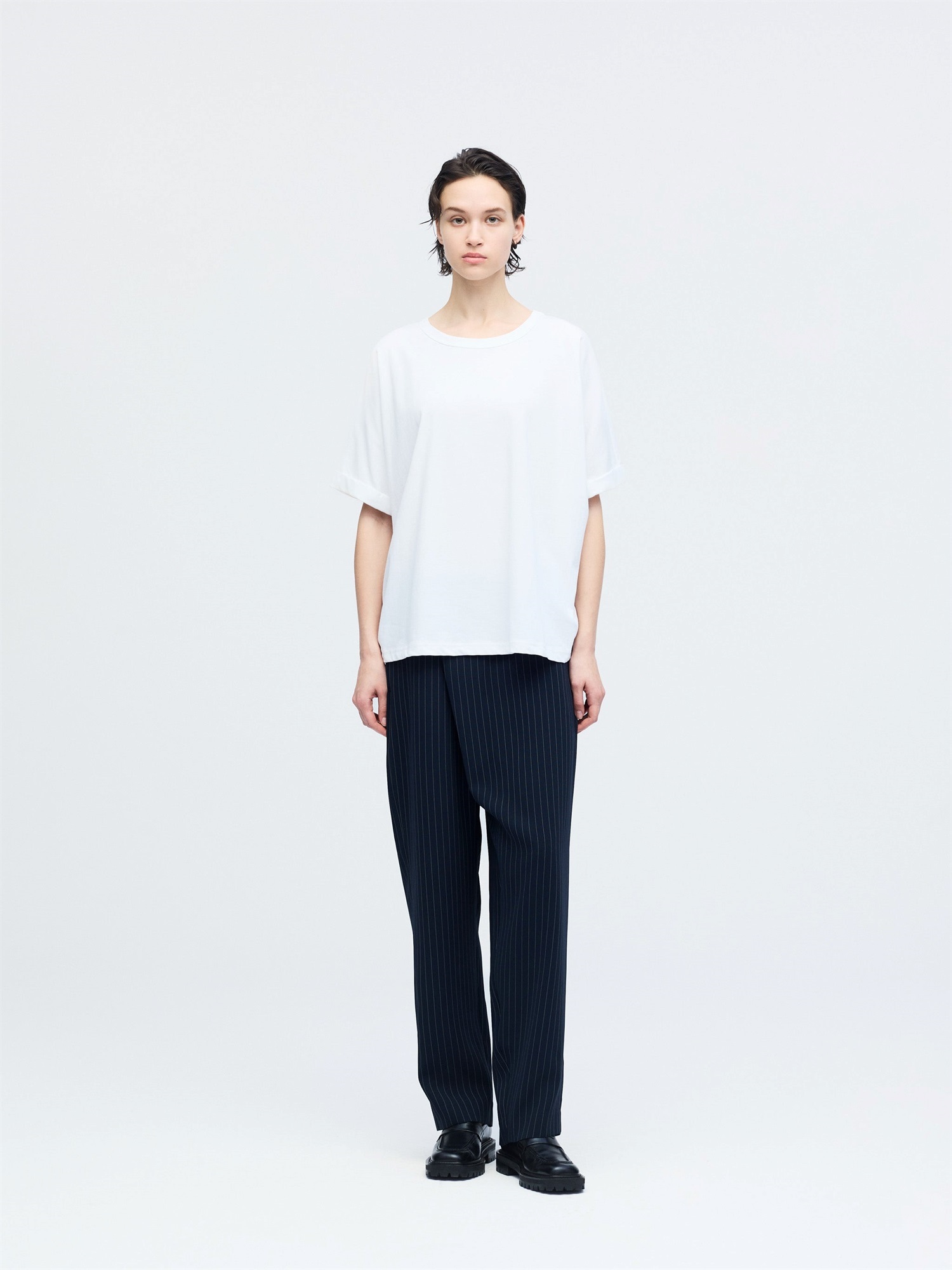 dolman roll up T shirt | 1-510007-w