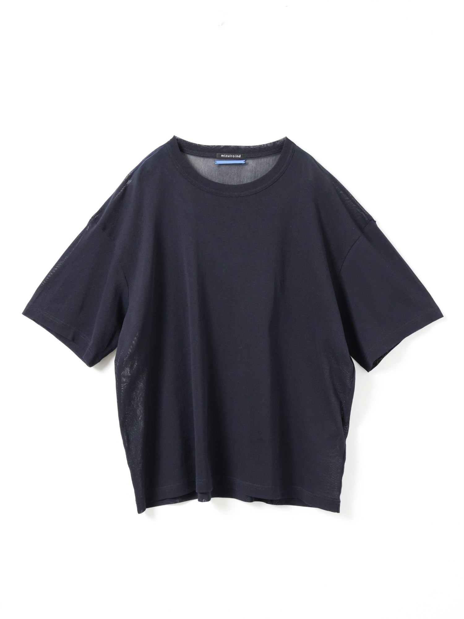 mesh crew neck T shirt | 1-510011-w(navy 77-ONESIZE)