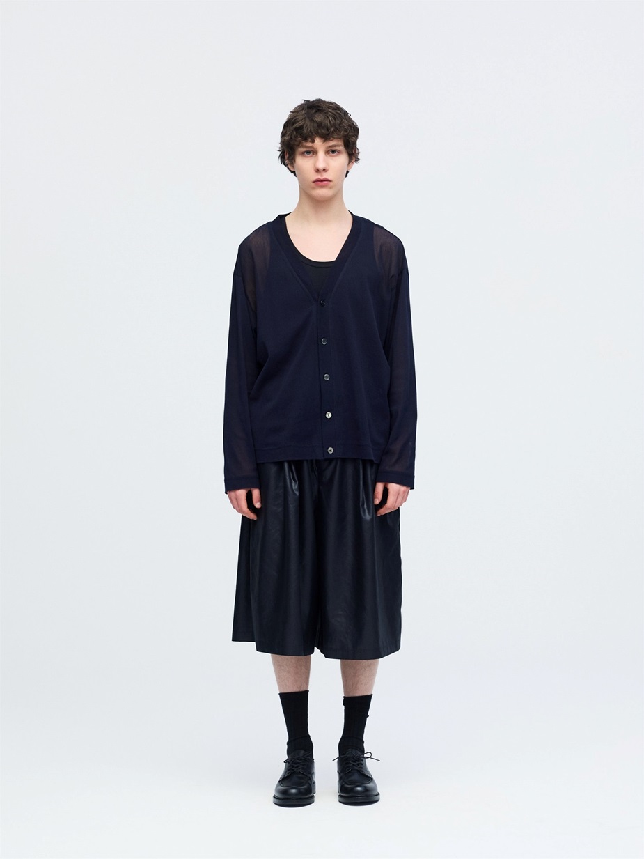 mesh V neck cardigan | 1-510012-m