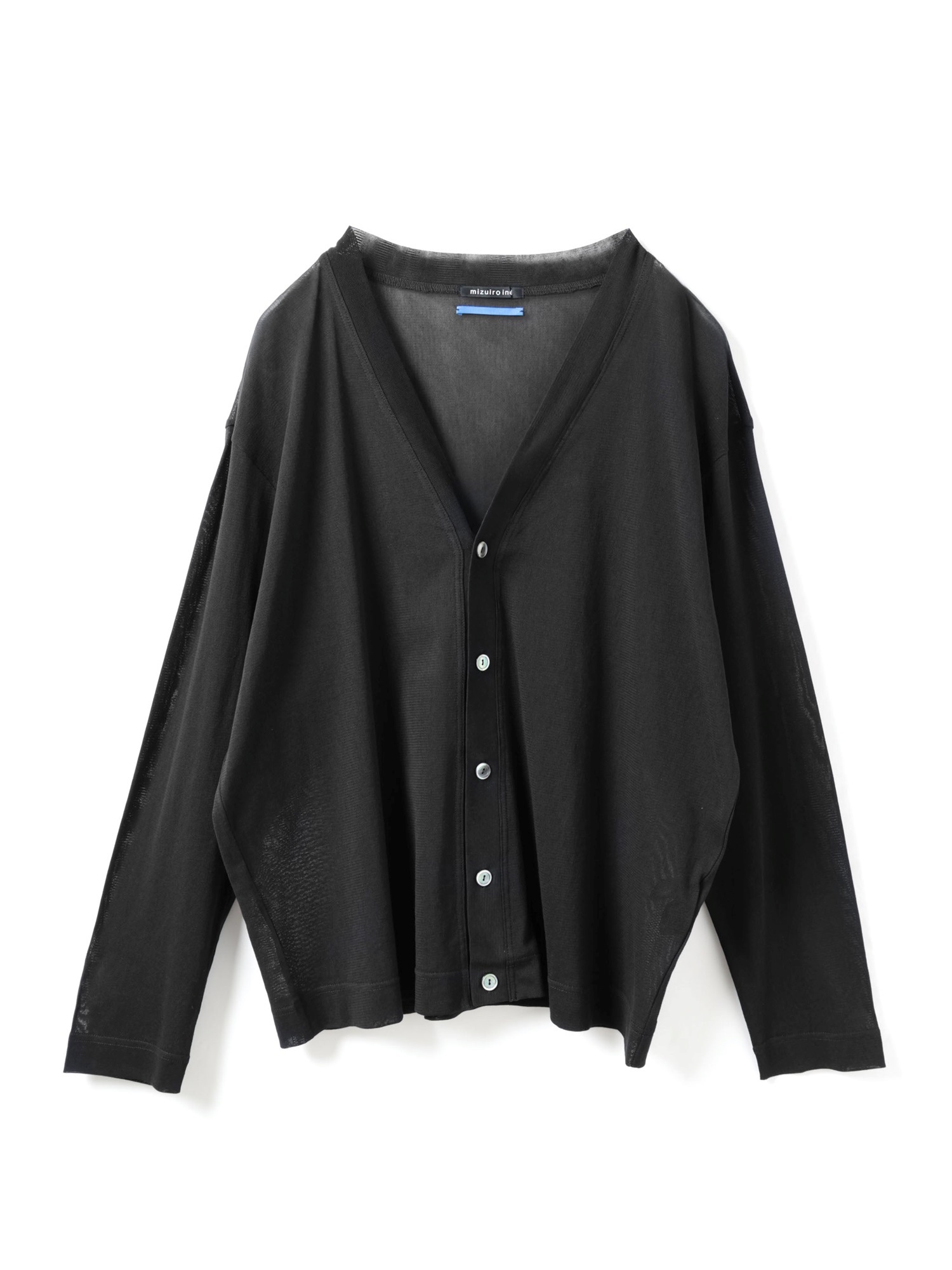 mesh V neck cardigan | 1-510012-m(black 99-ONESIZE)
