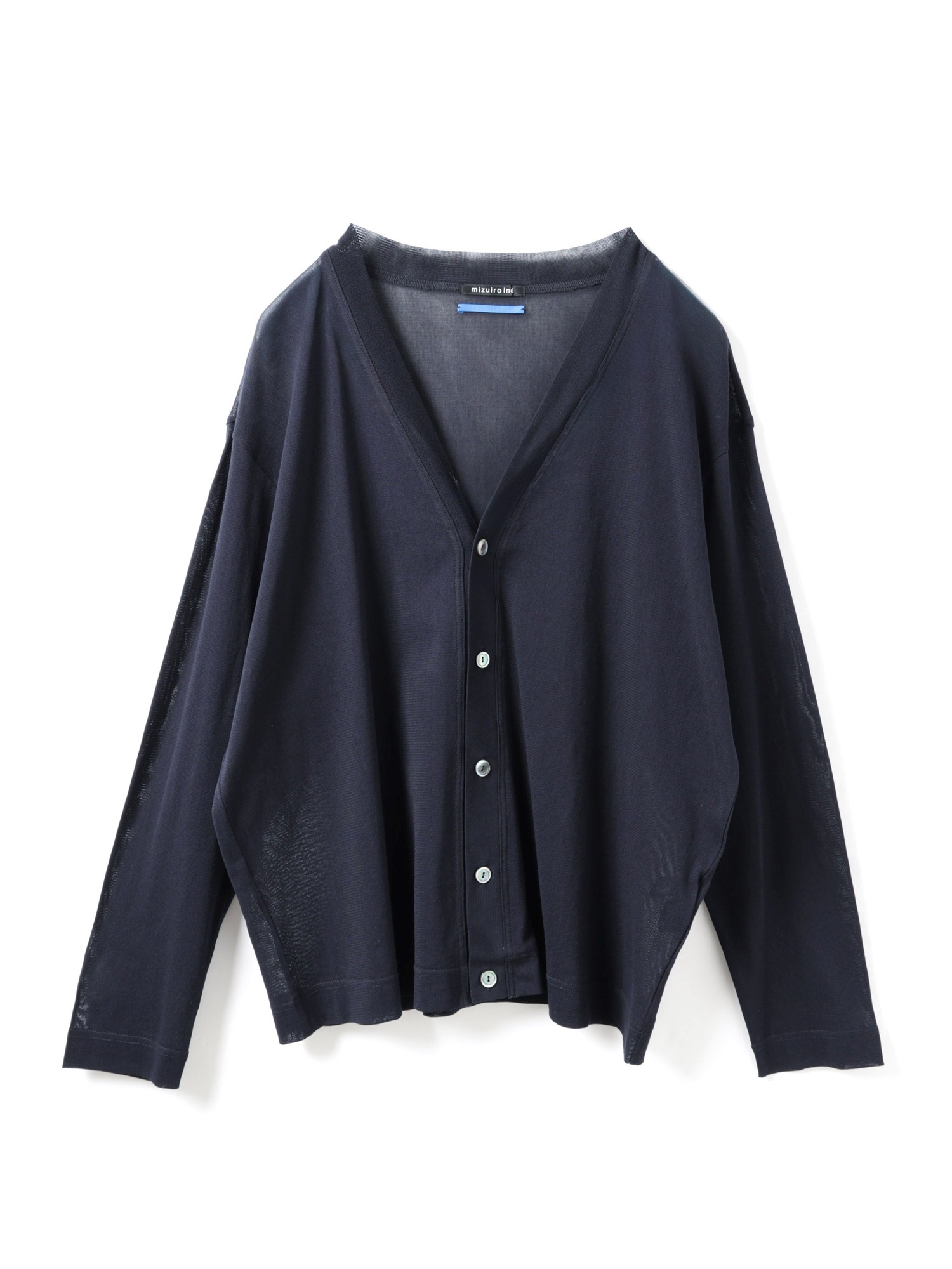mesh V neck cardigan | 1-510012-w(navy 77-ONESIZE)
