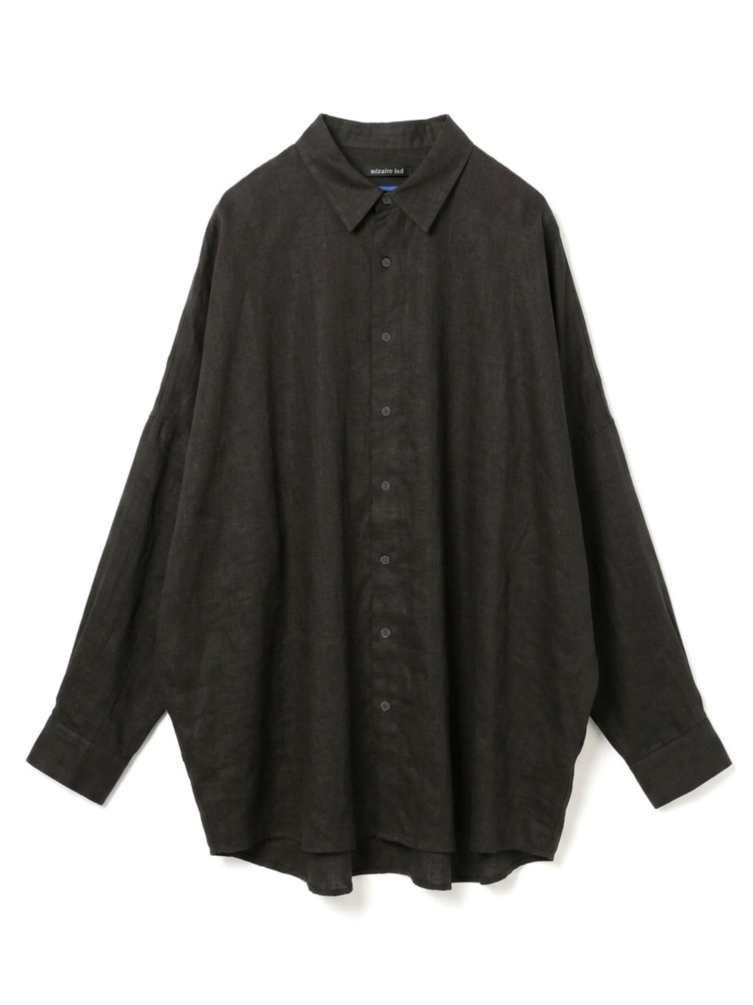 linen blend wide shirt | 1-530008-m(black 99-Free)