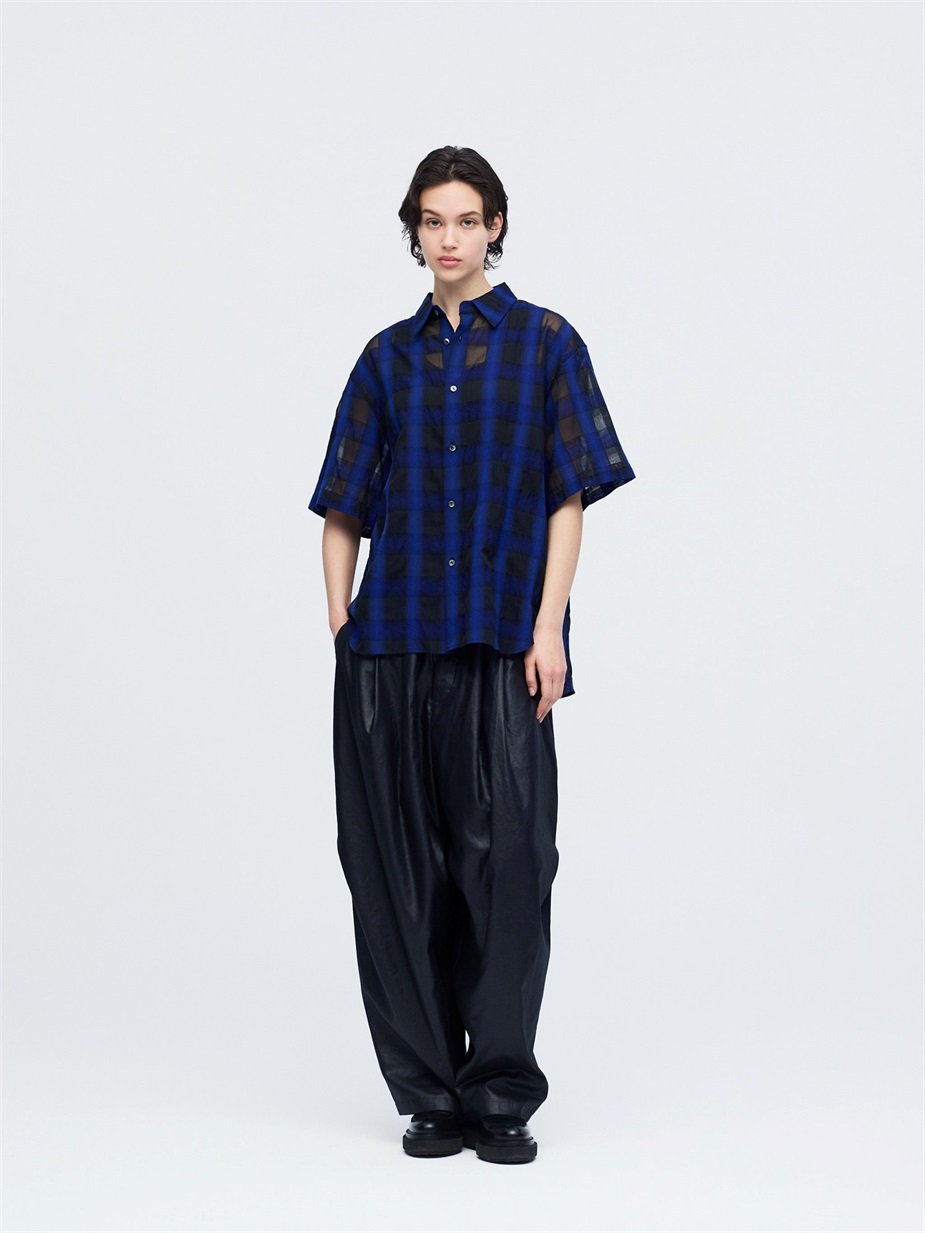 check half slv box shirt | 1-530024-w