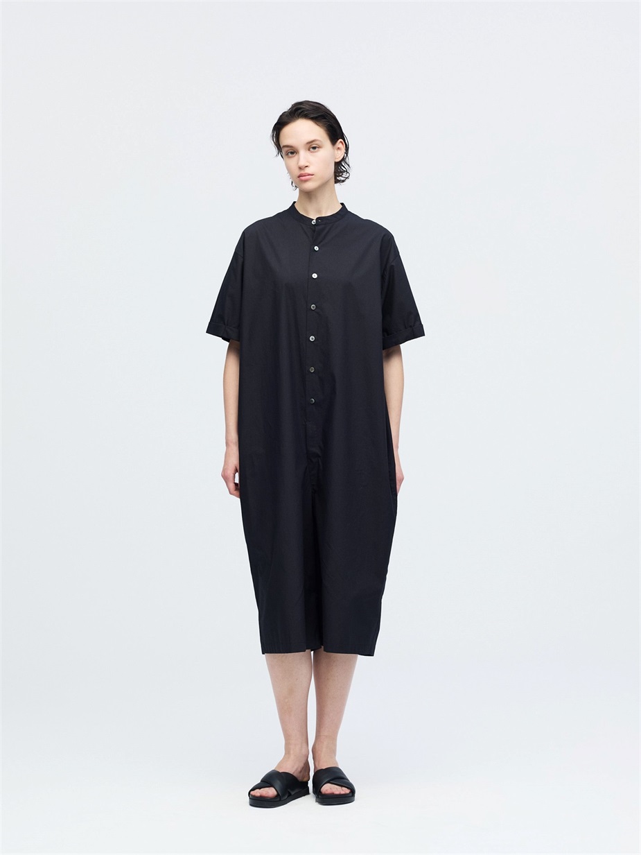 stand collar jumpsuit | 1-550002-w