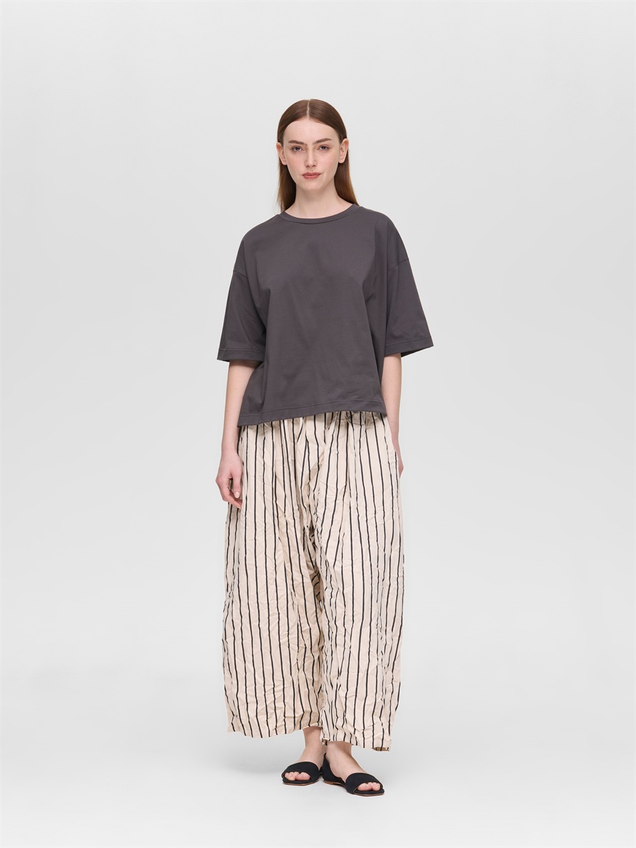 side slit wide tunic T shirt | 2-210127