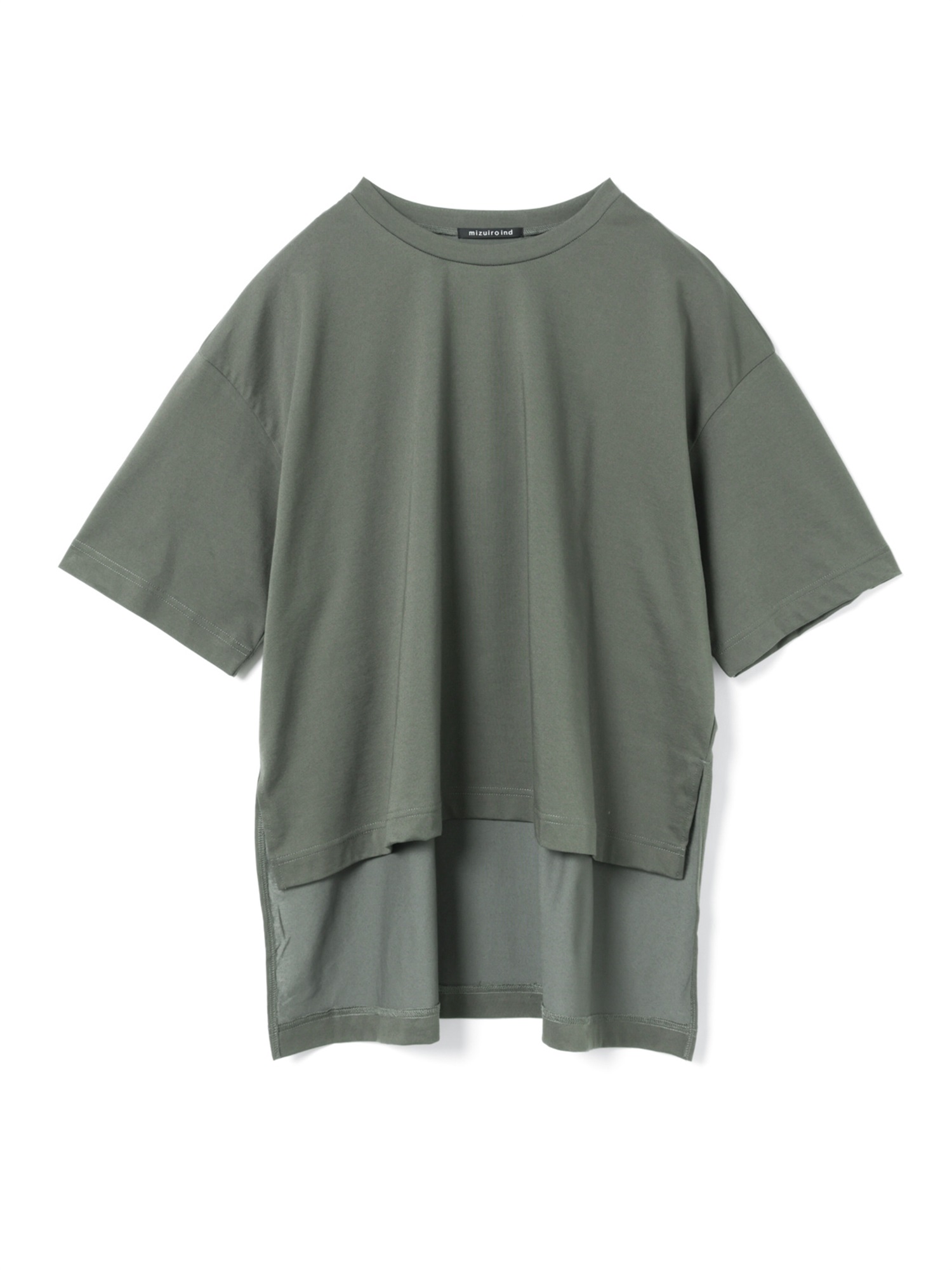 side slit wide tunic T shirt | 2-210127(gray 91-Free)