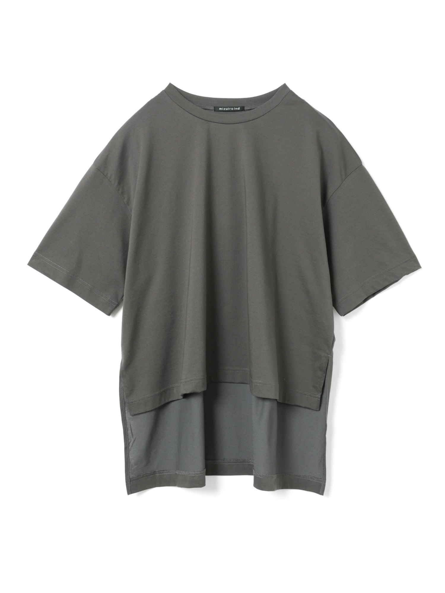 side slit wide tunic T shirt | 2-210127(c.gray 92-Free)