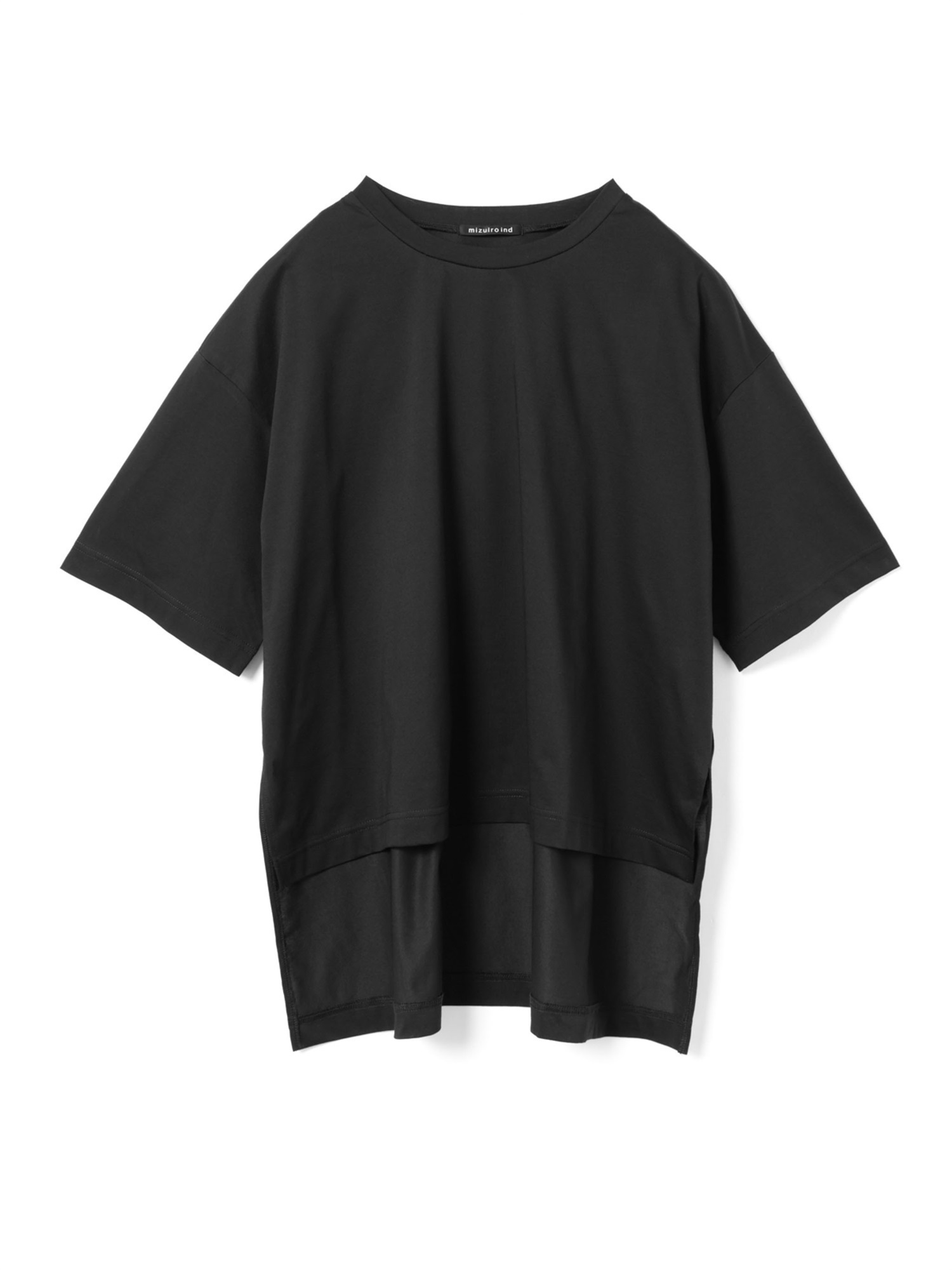side slit wide tunic T shirt | 2-210127(black 99-Free)