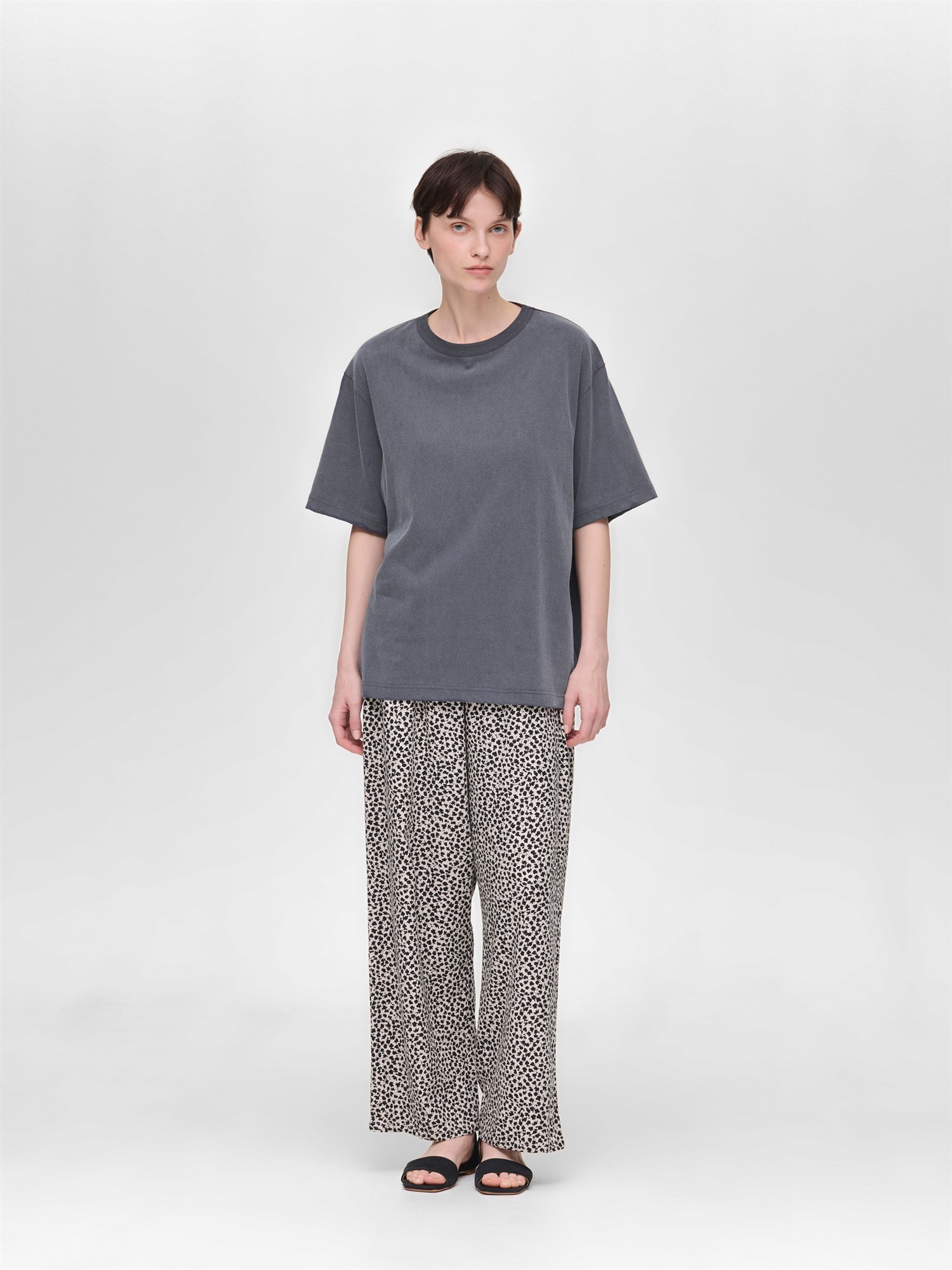 crew neck wide T | 2-210131