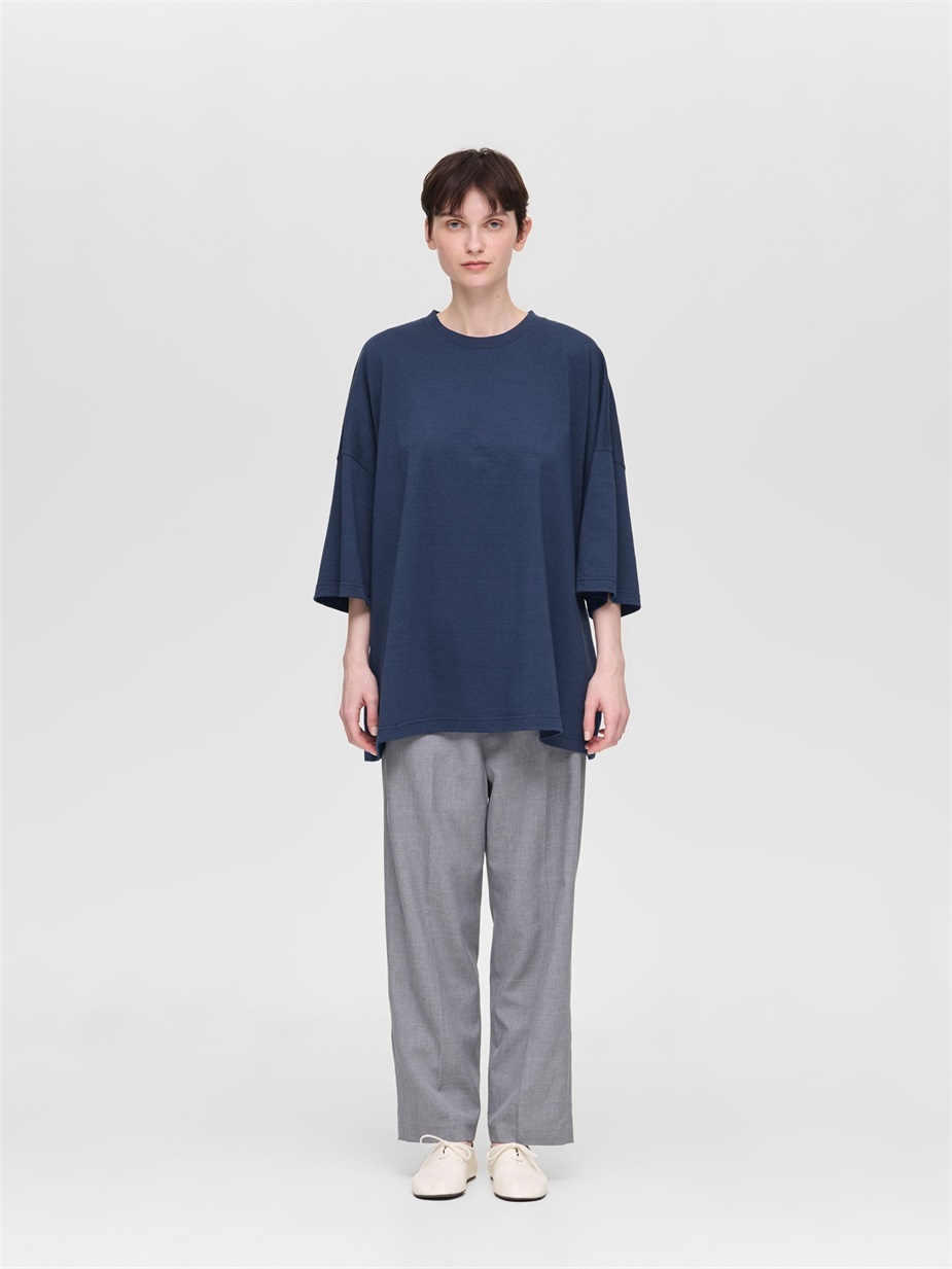 crew neck wide tunic | 2-210139