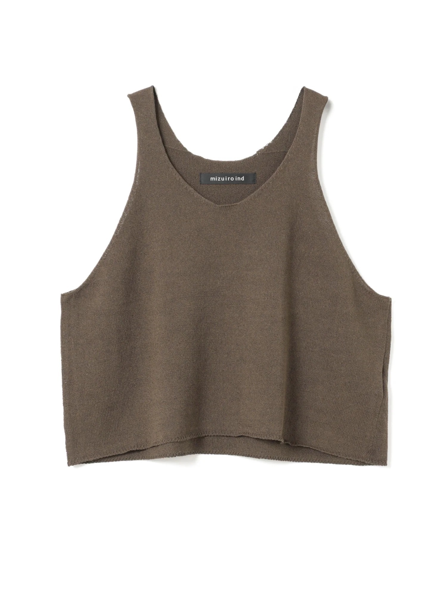 U neck short vest | 2-220043(brown 44-Free)