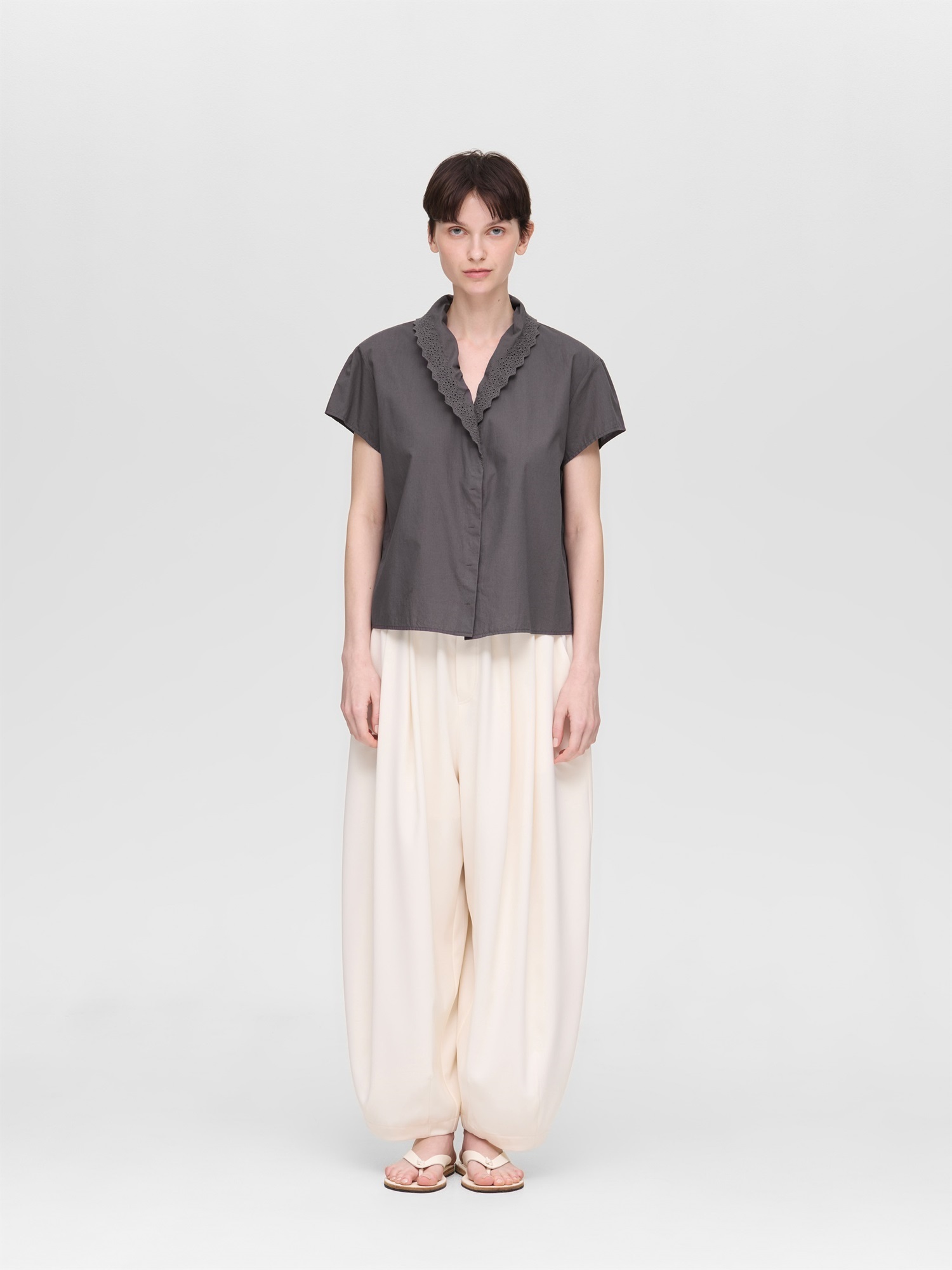lace collar shirt | 2-230115