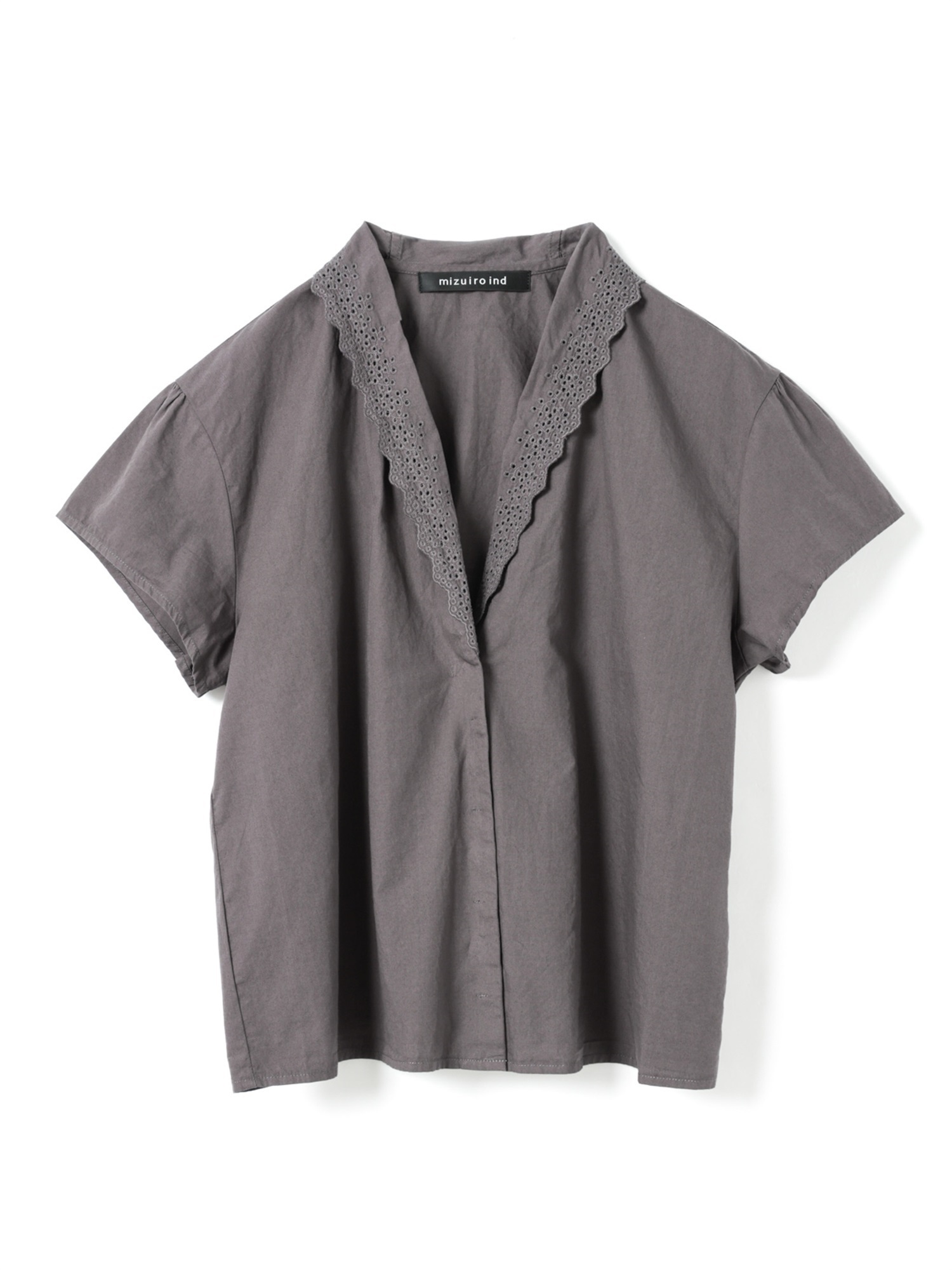 lace collar shirt | 2-230115(gray 91-Free)