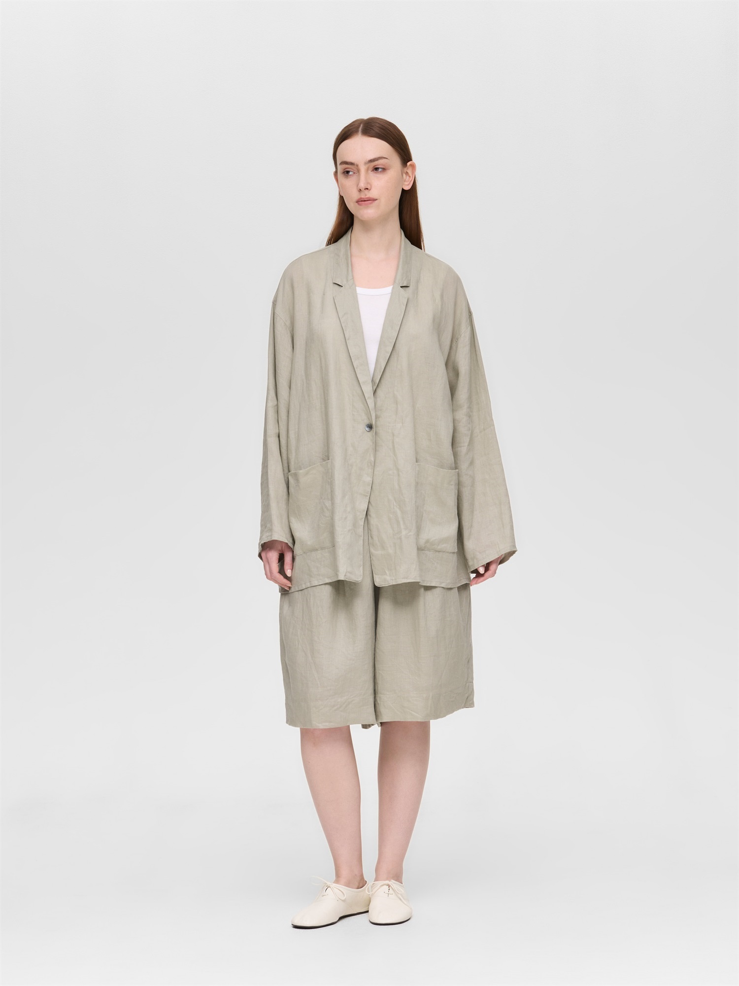 linen wide shirt JK | 2-230116